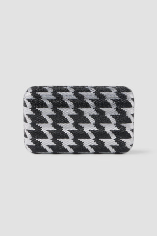 Houndstooth Rhinestone Clutch