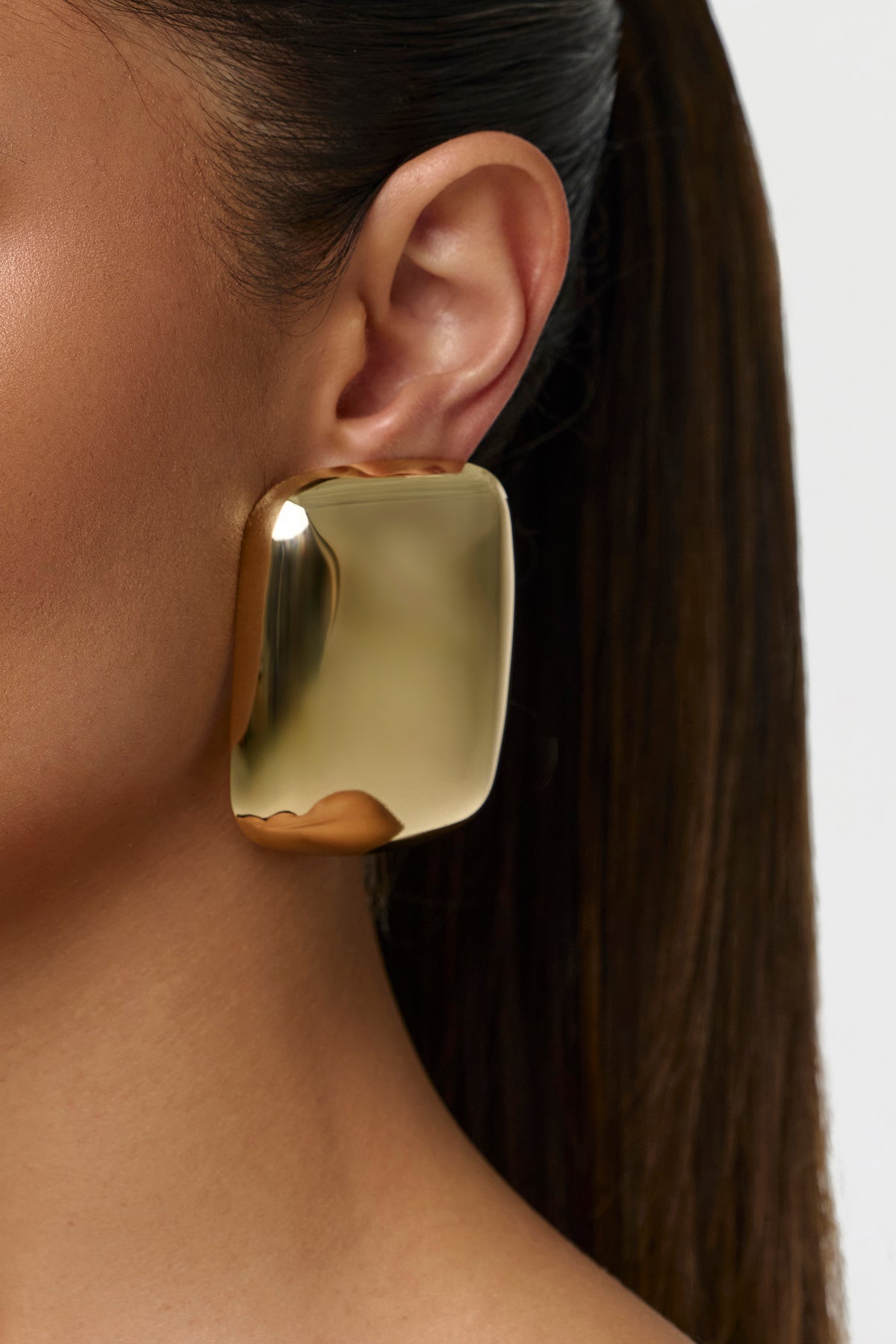 Gold Rectangle Earrings