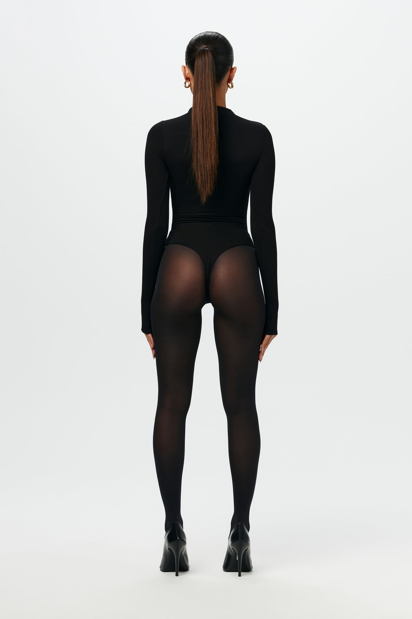 NAKED WARDROBE Womens Black Stretch Party Bodysuit M