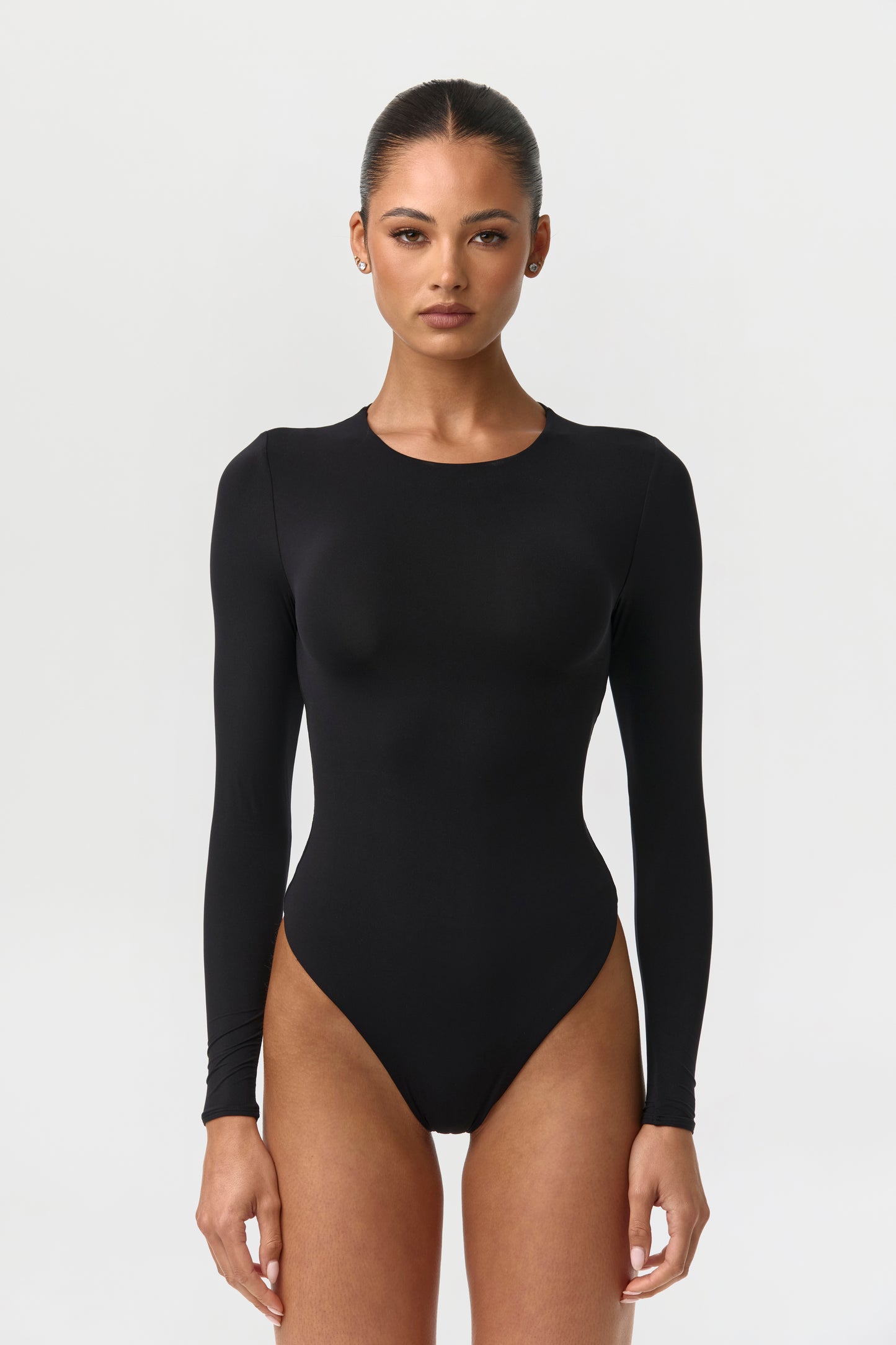 Black Naked Crewneck Bodysuit