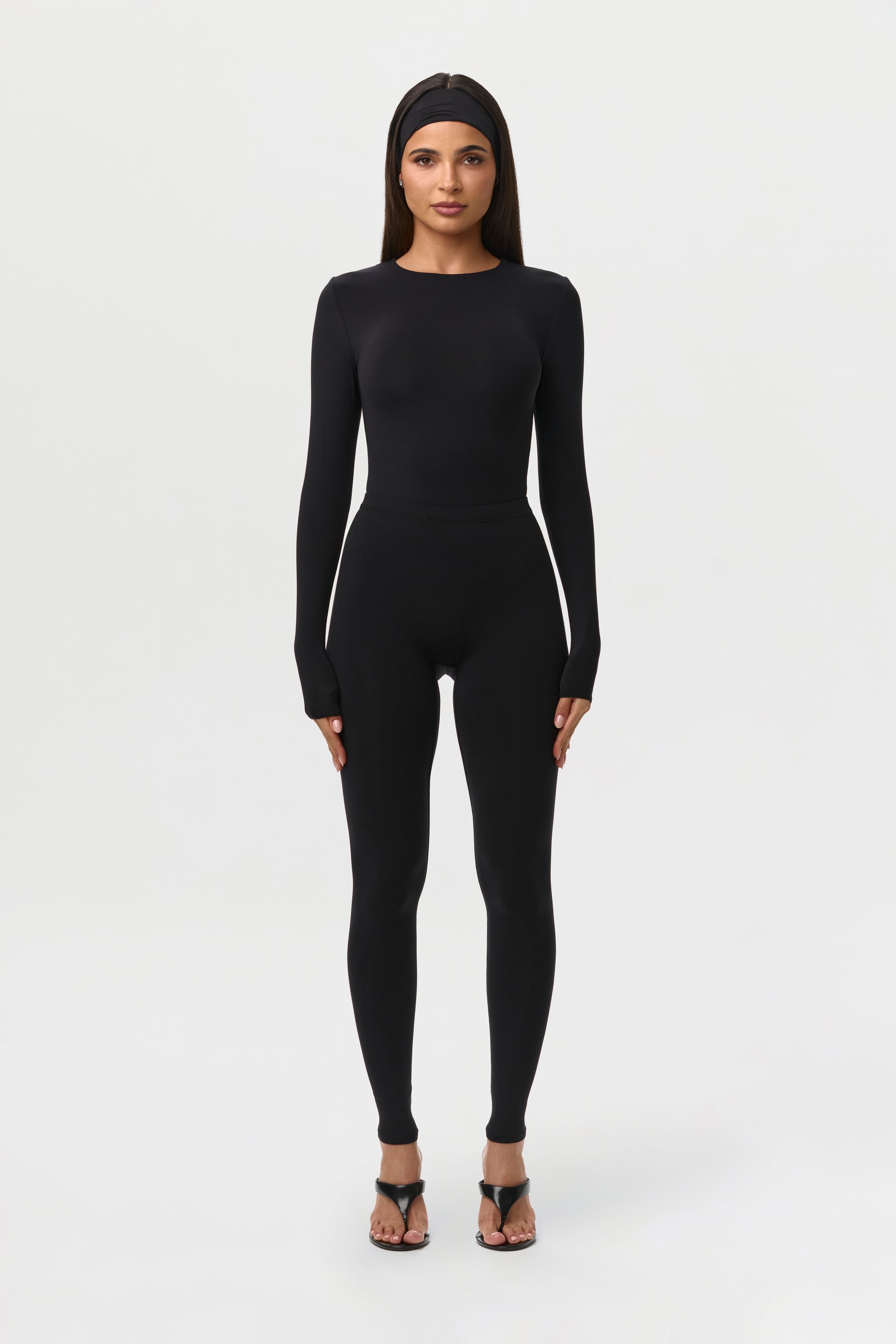 Black Naked Crewneck Bodysuit