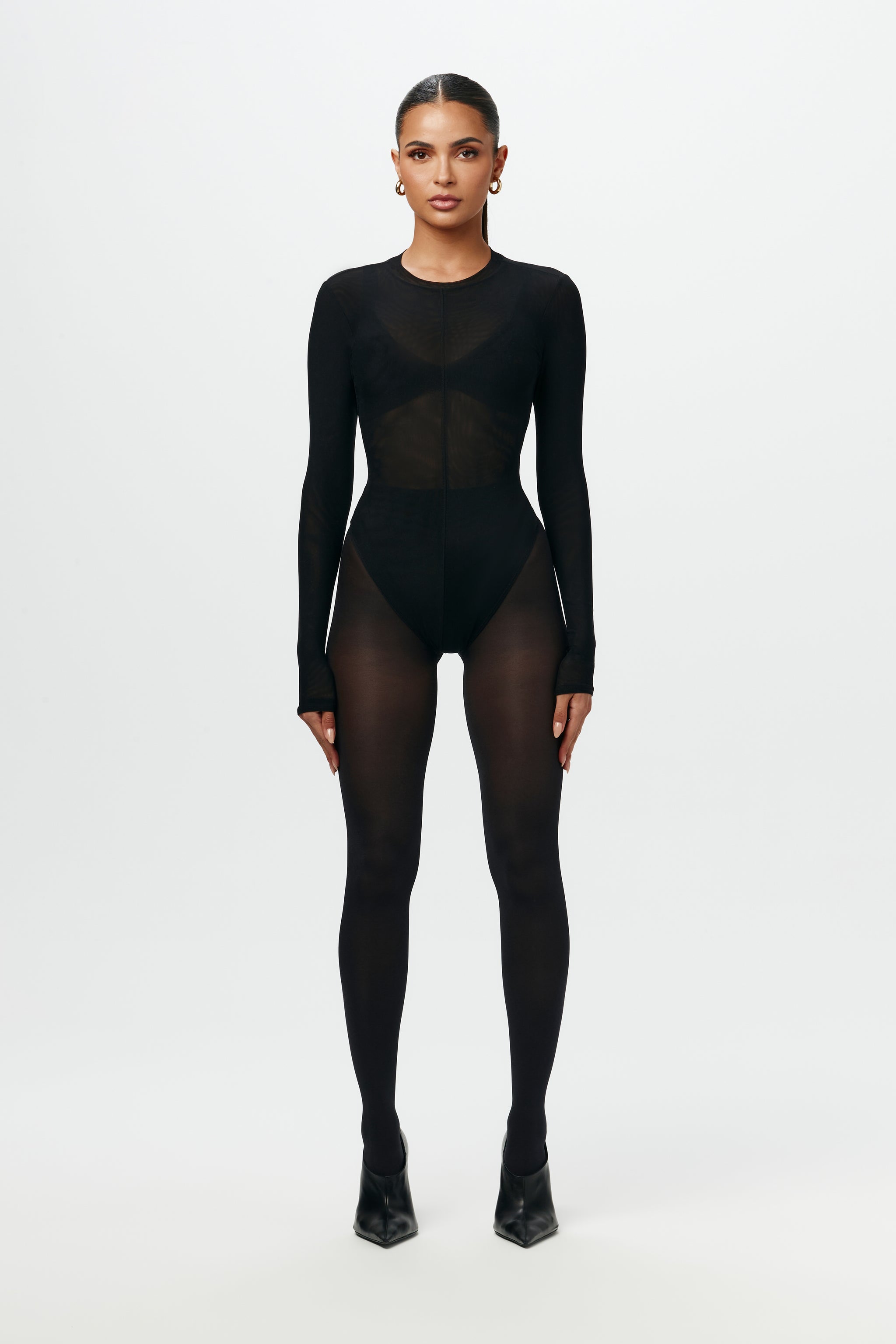 Mesh Crewneck Bodysuit – Naked Wardrobe