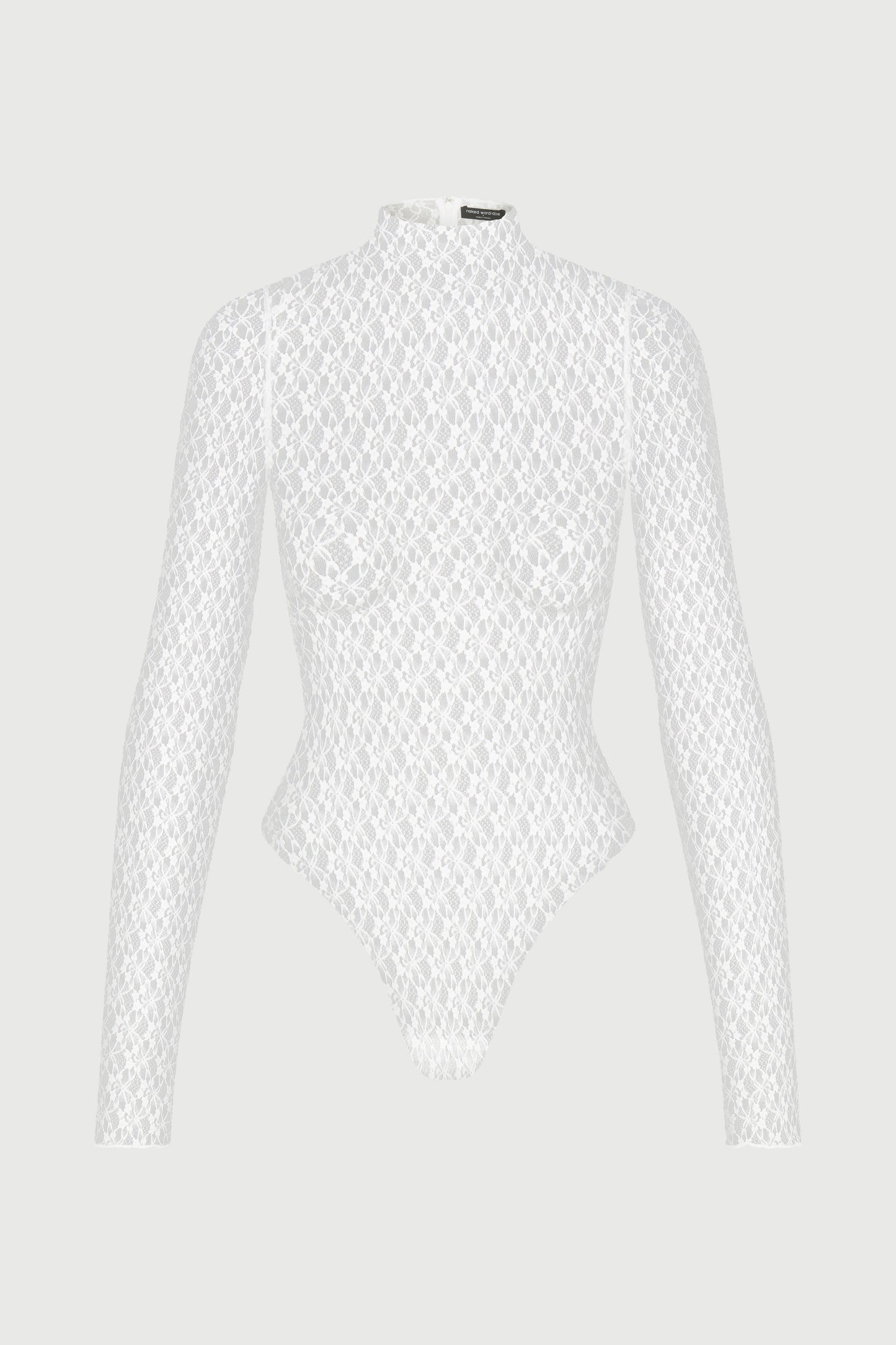 Stretch Lace Turtleneck Bodysuit