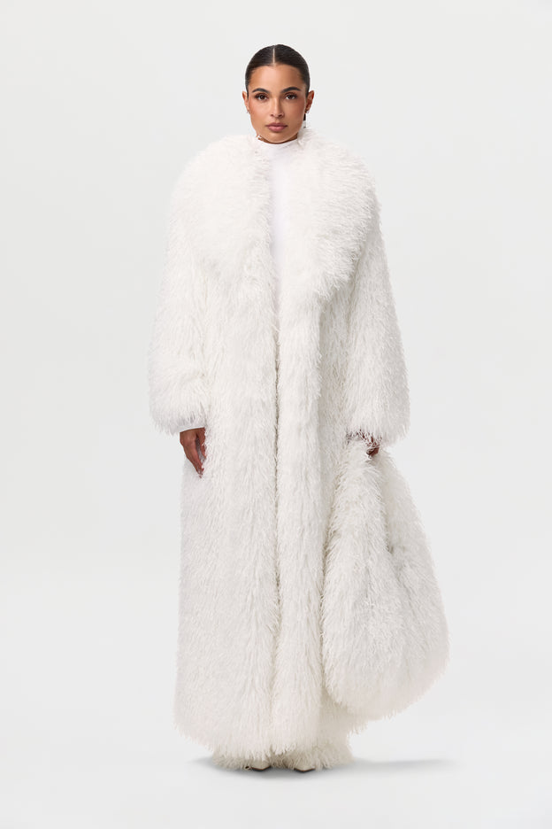 Faux Fur Plush Long Coat
