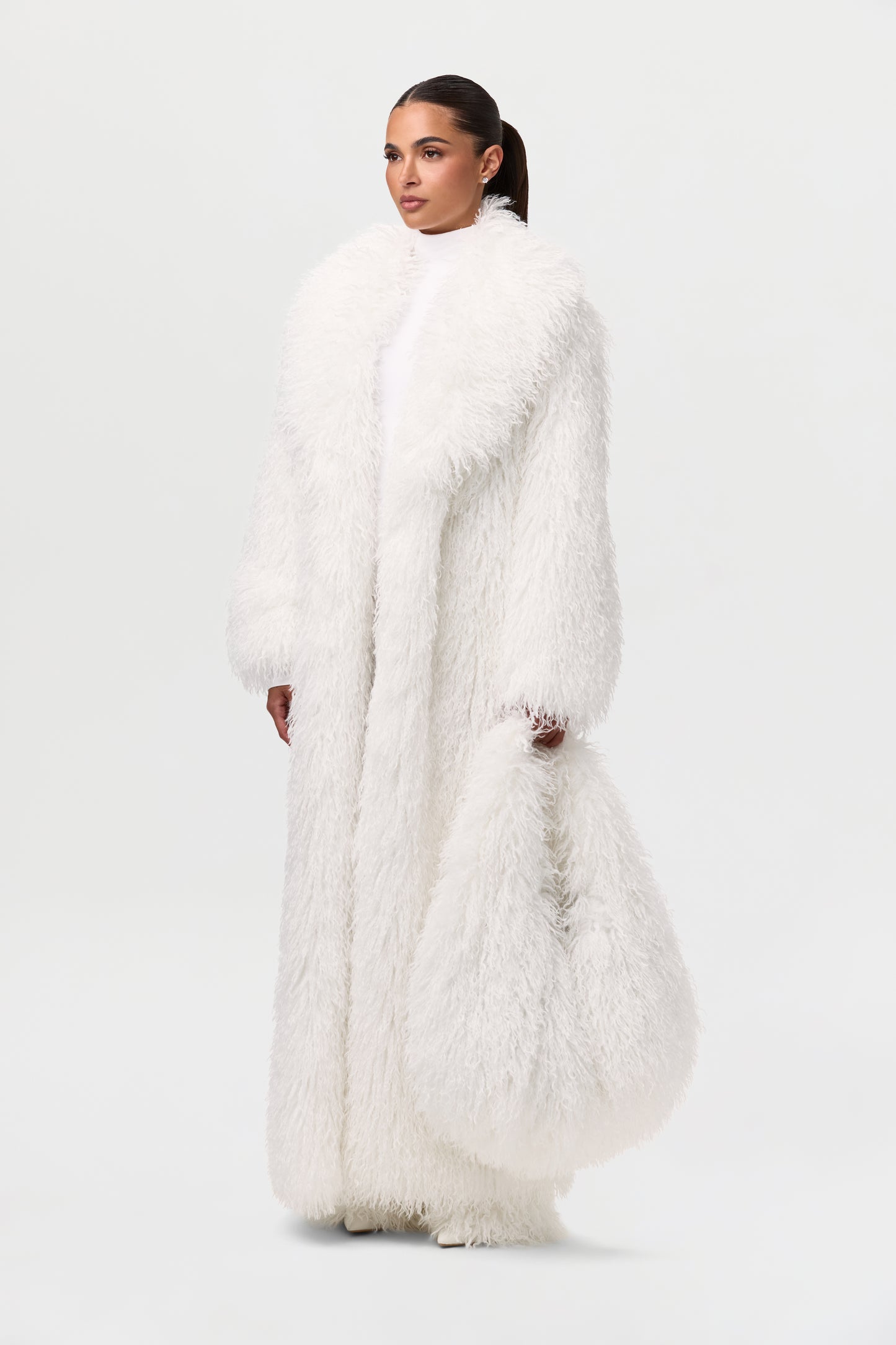 Faux Fur Plush Long Coat