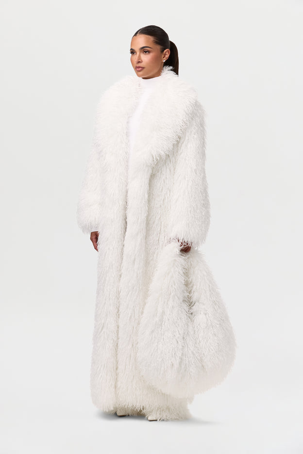 Faux Fur Plush Long Coat