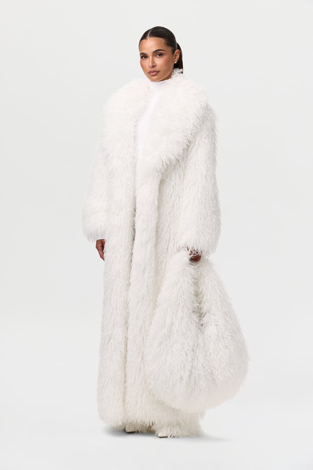 Faux Fur Plush Long Coat