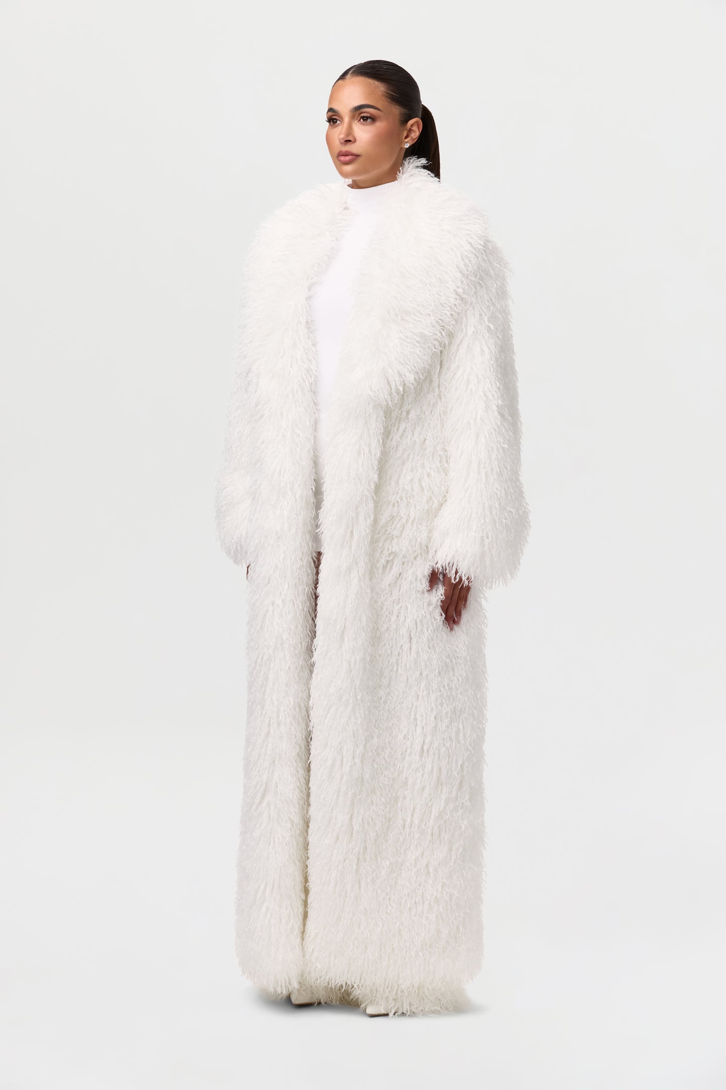 Faux Fur Plush Long Coat