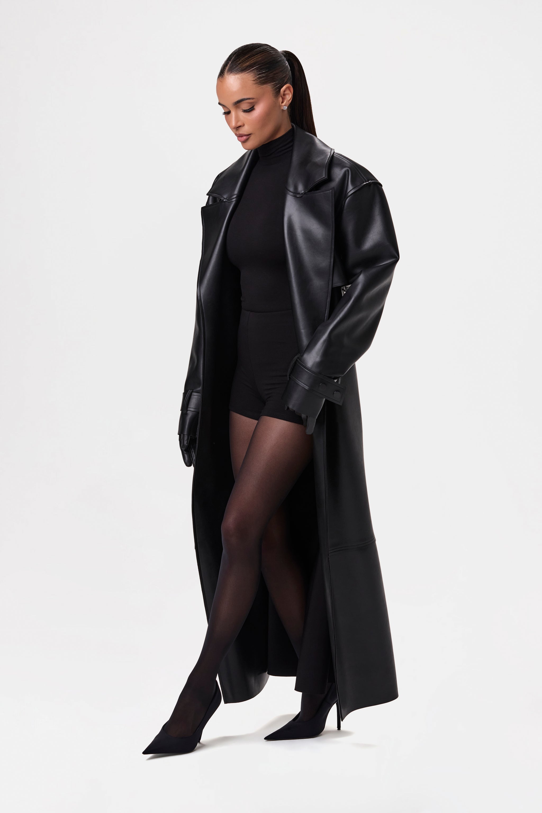 Vegan Leather Trench Coat – Naked Wardrobe
