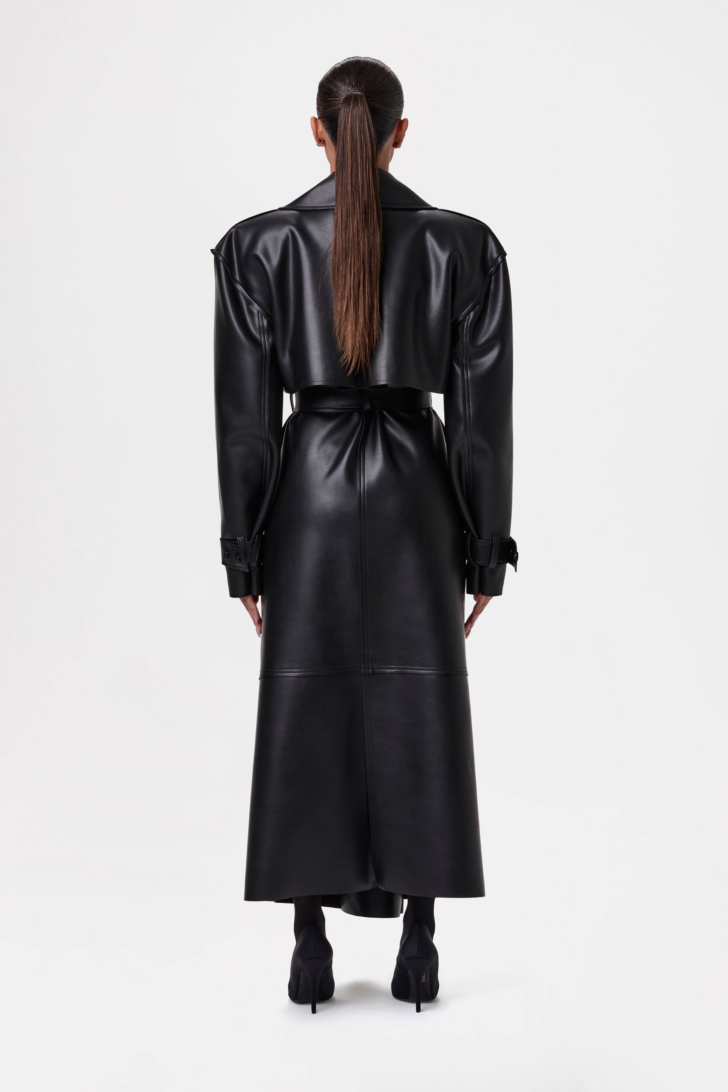 Vegan Leather Trench Coat