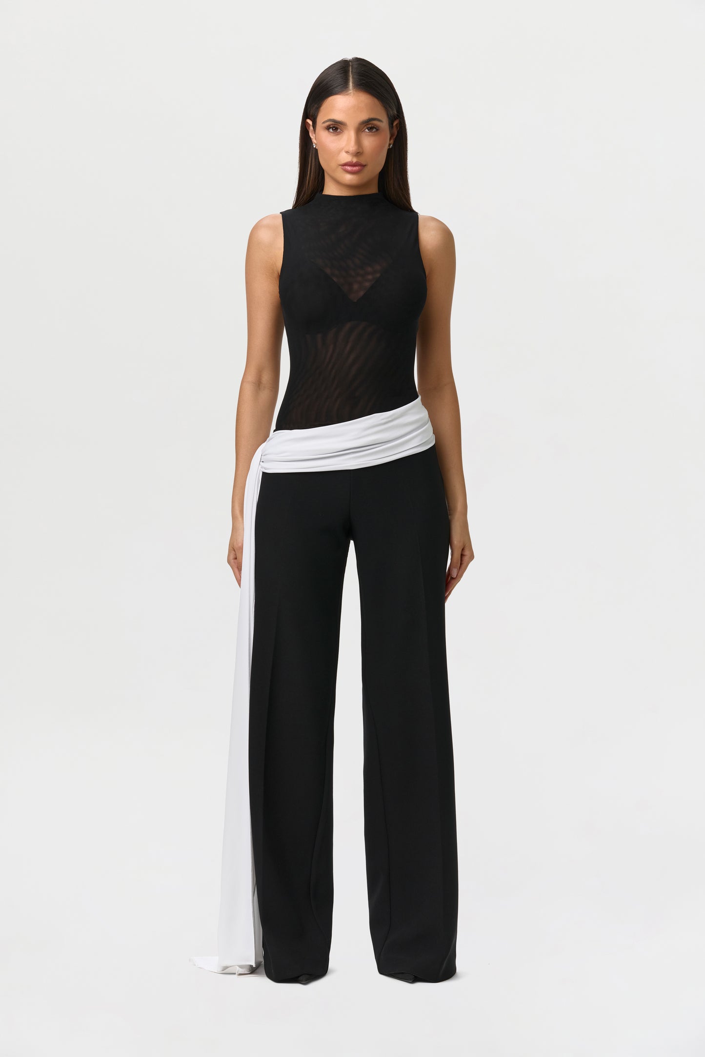 Suiting Contrast Straight Leg Pant
