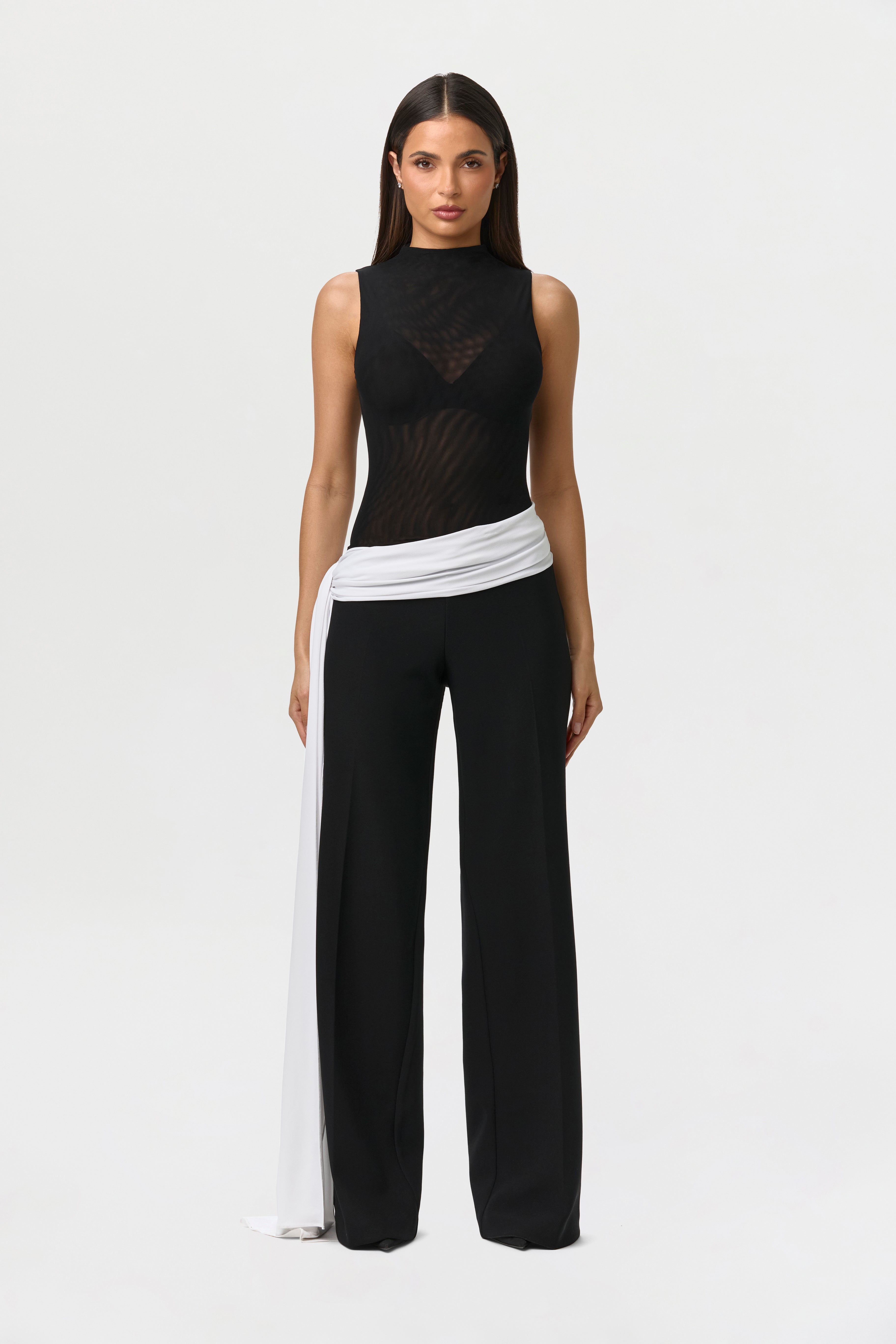 Suiting Contrast Straight Leg Pant