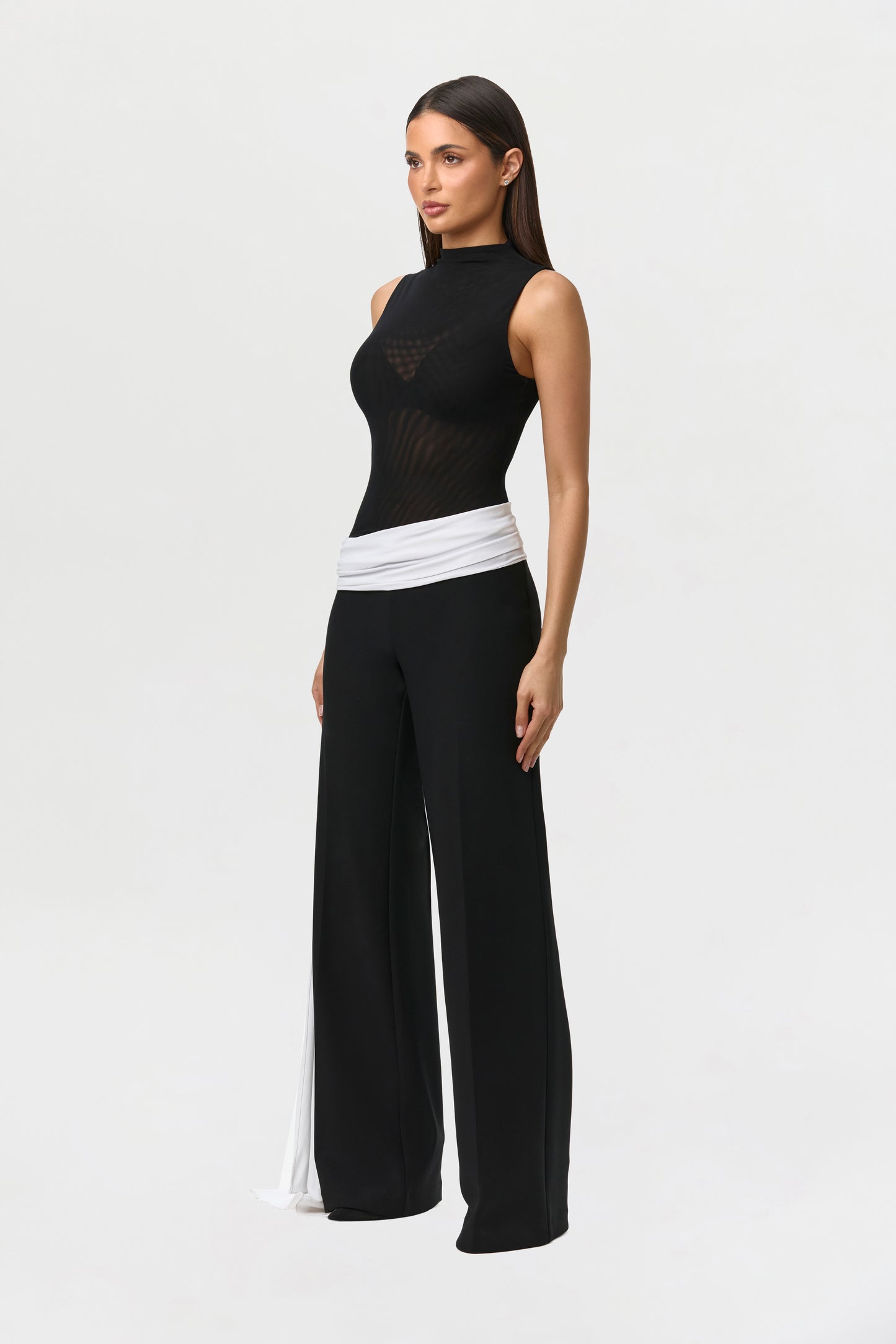 Suiting Contrast Straight Leg Pant