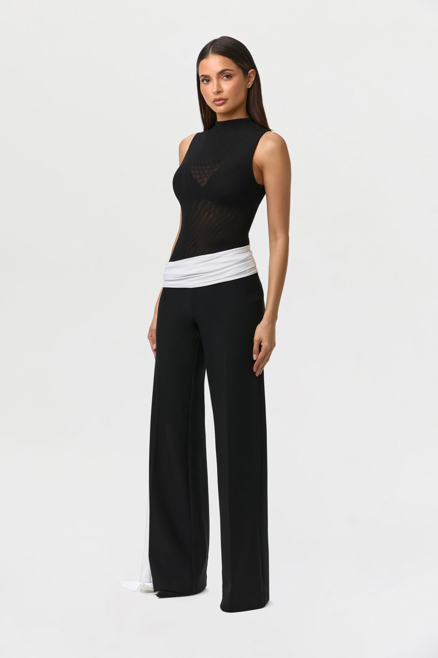 Suiting Contrast Straight Leg Pant