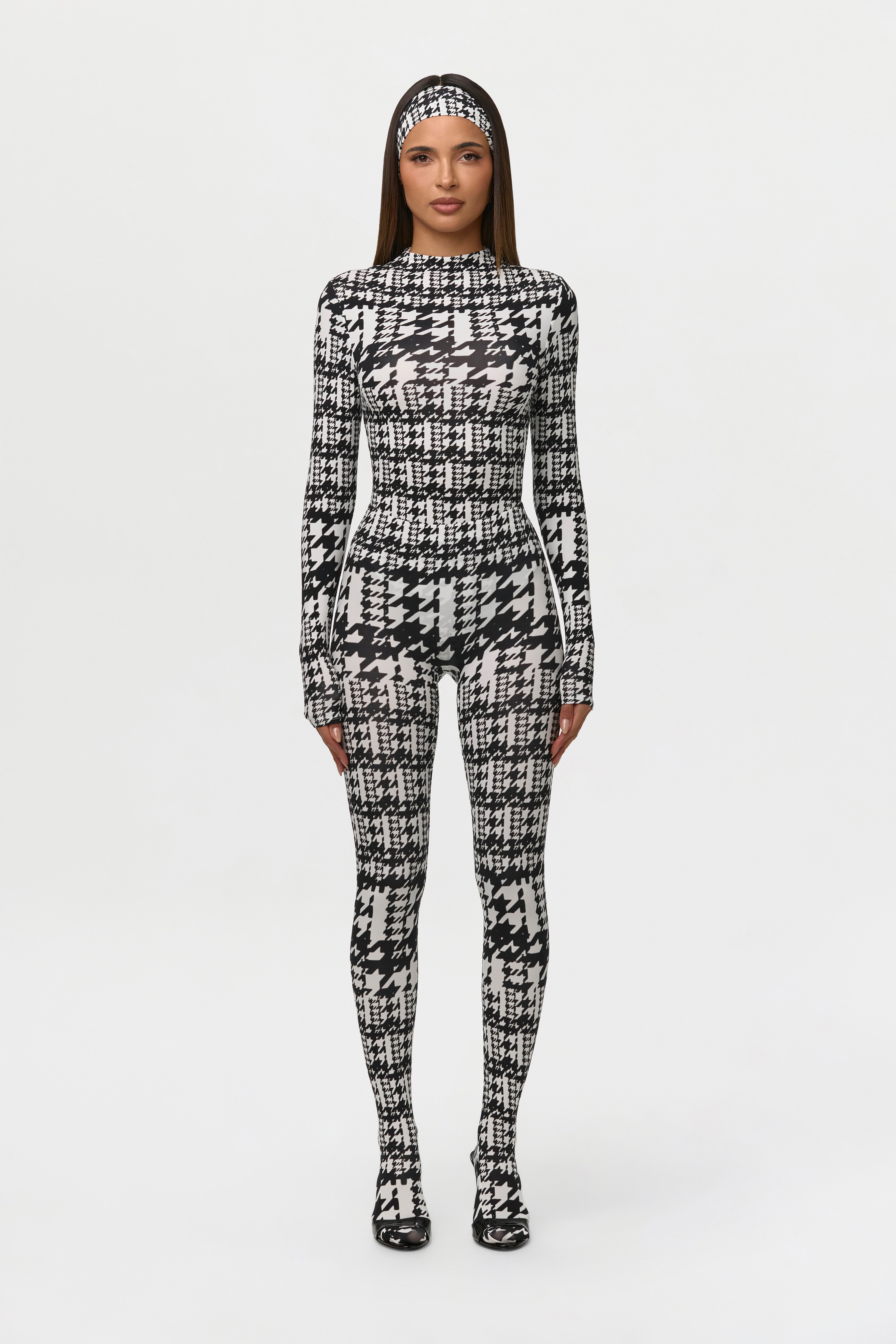 Naked Print Closed Toe Leggings