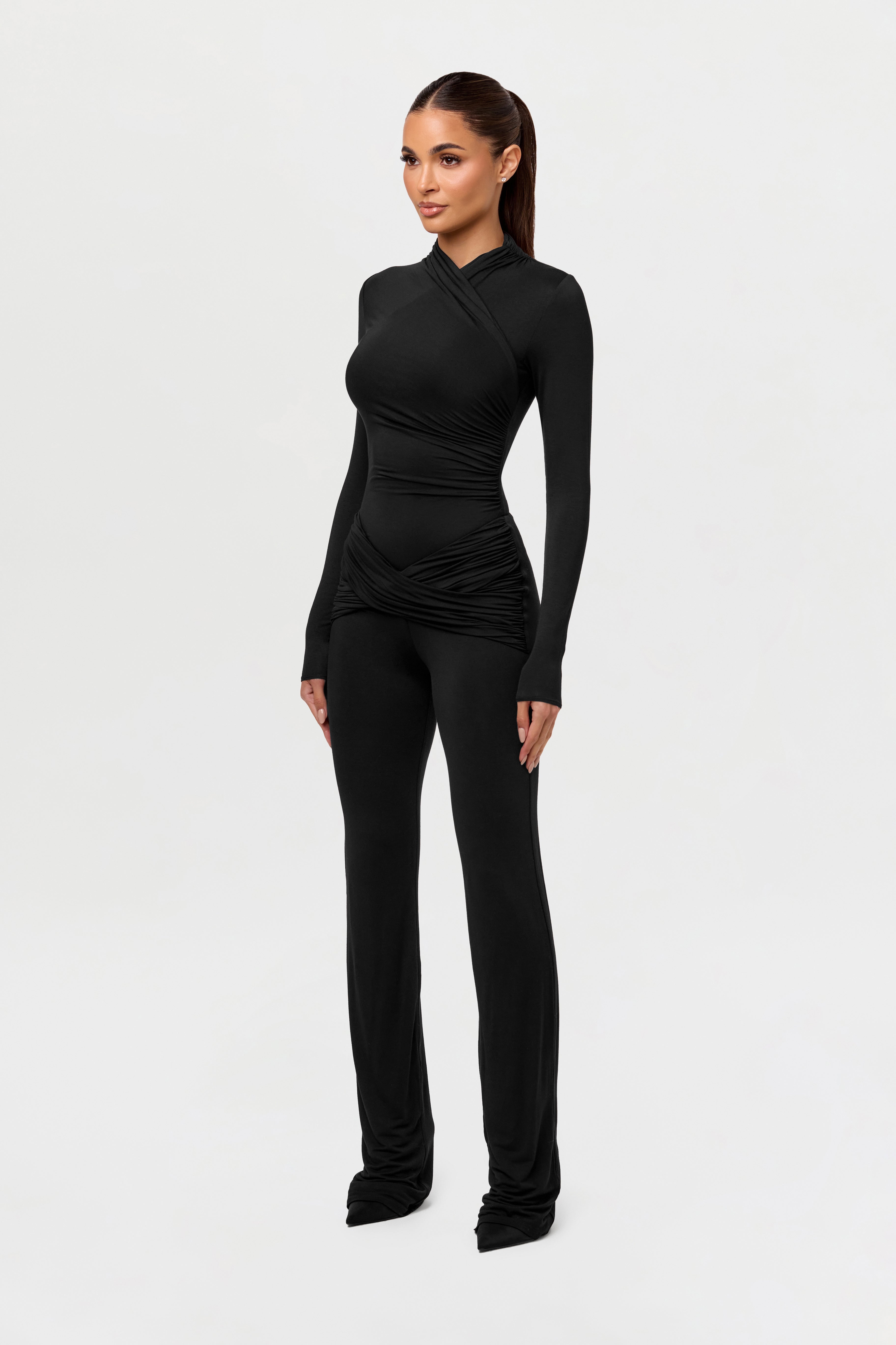 Modal V-Waist Straight Leg Pant