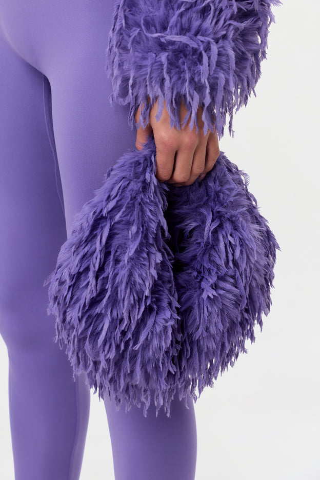Faux Feather Mini Handbag