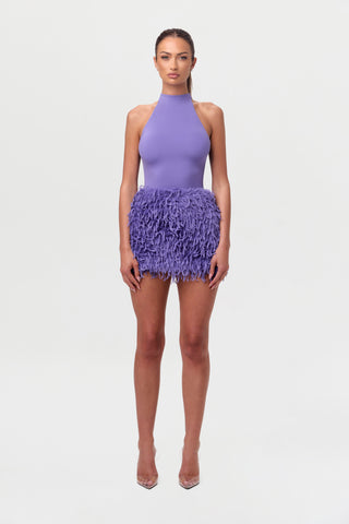 Faux Feather Mini Skirt