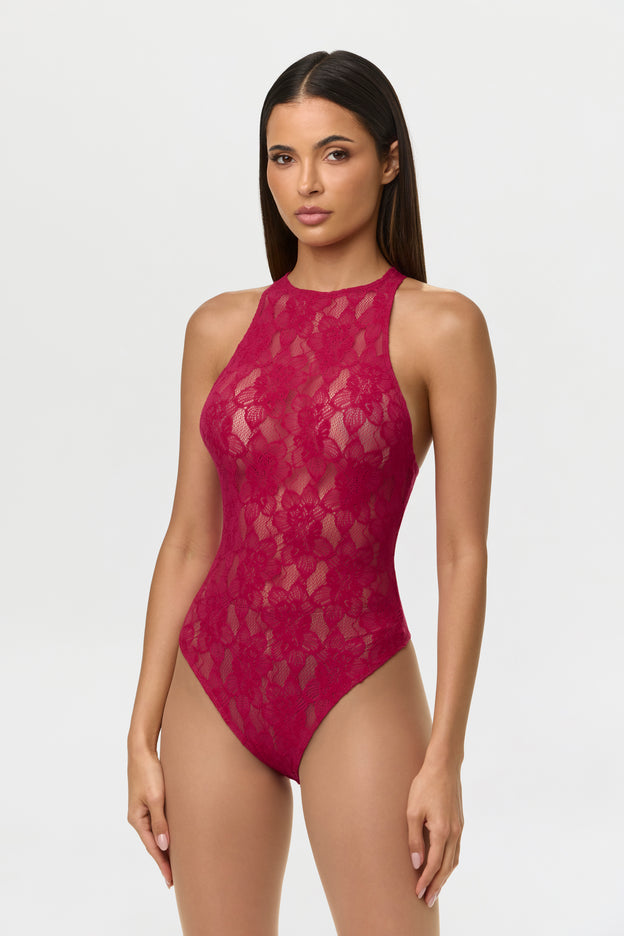 Stretch Lace Racerback Bodysuit
