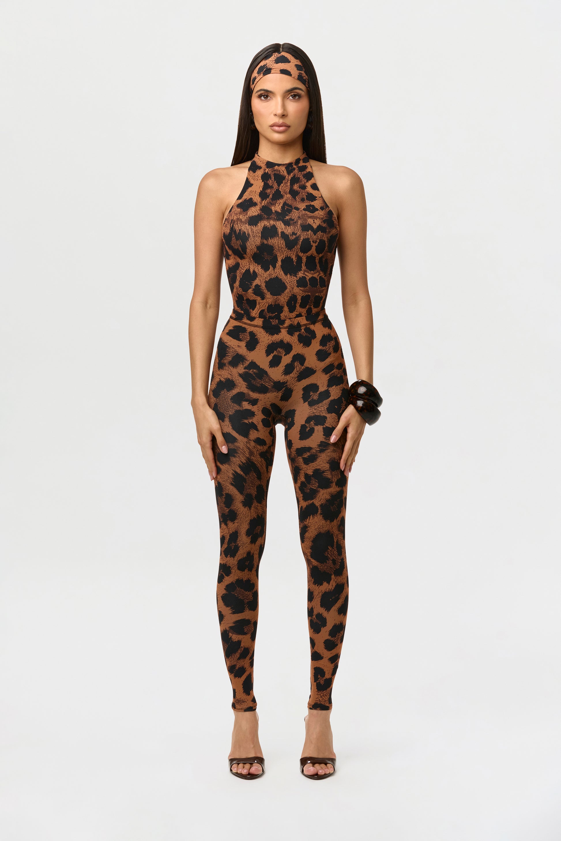 Naked Print Racerback Bodysuit