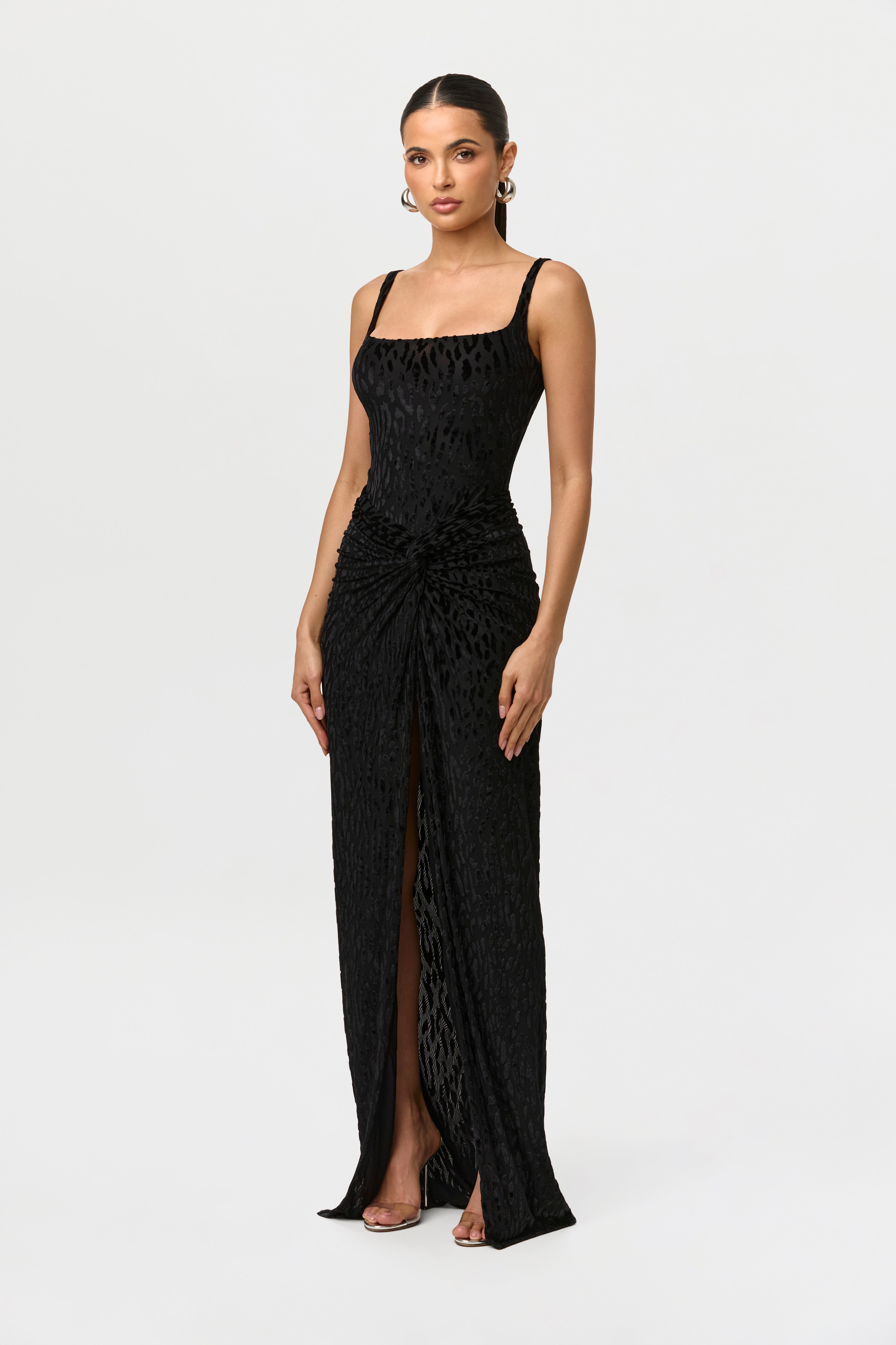 Burnout Twist Maxi Skirt