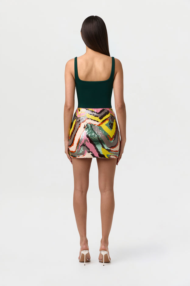 Sequin Abstract Mini Skirt