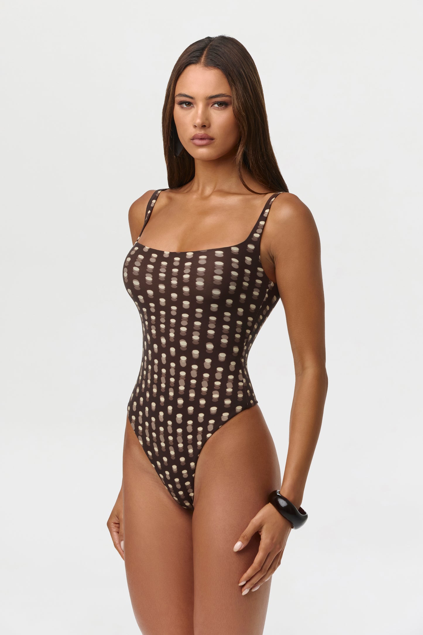 Naked Print Scoop Tank Bodysuit