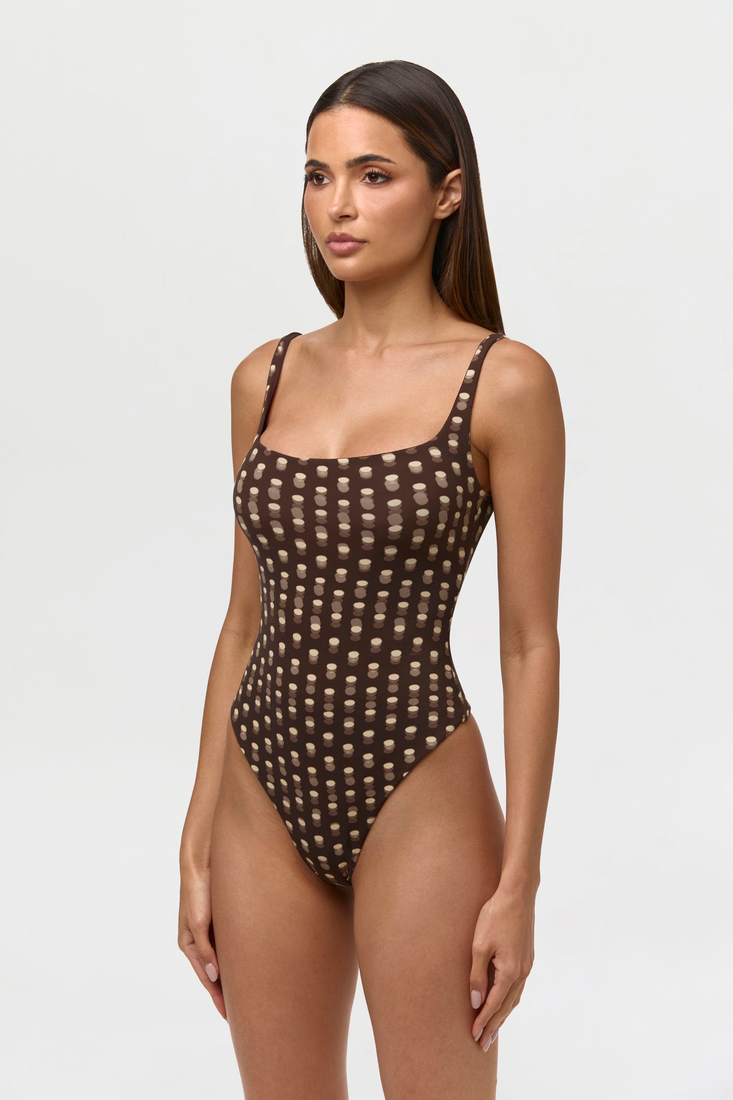 Naked Print Scoop Tank Bodysuit