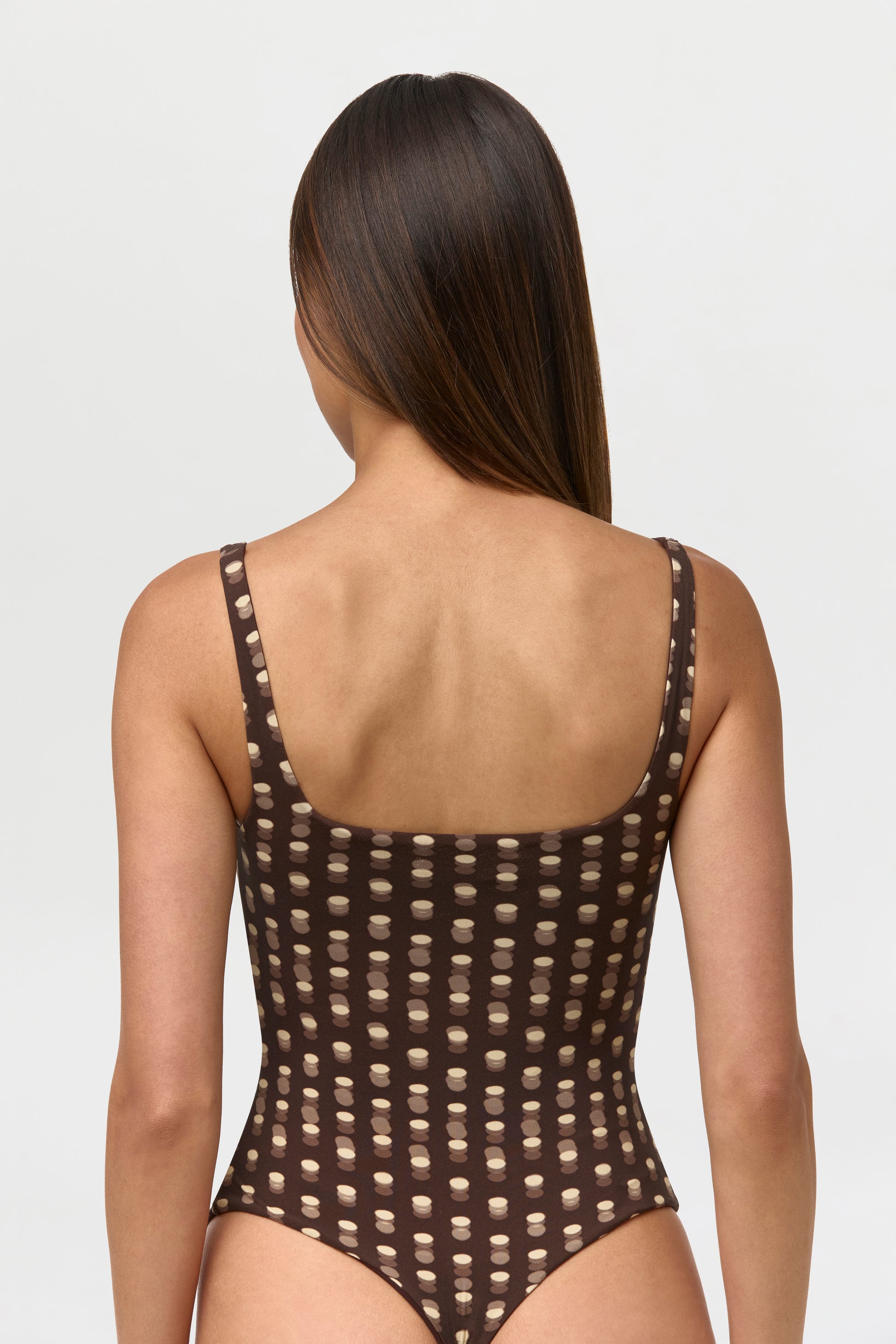 Naked Print Scoop Tank Bodysuit