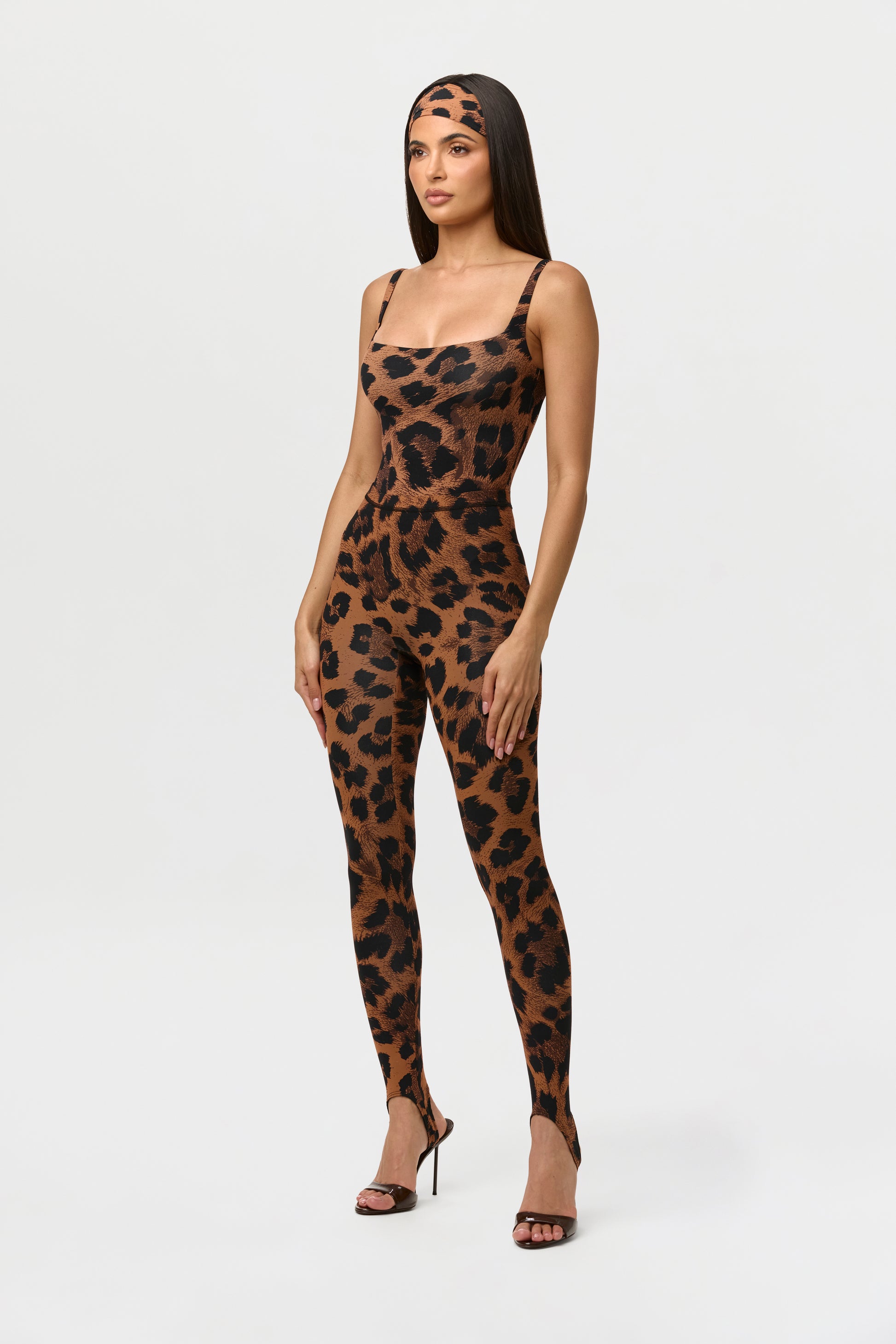 Naked Print Scoop Tank Bodysuit