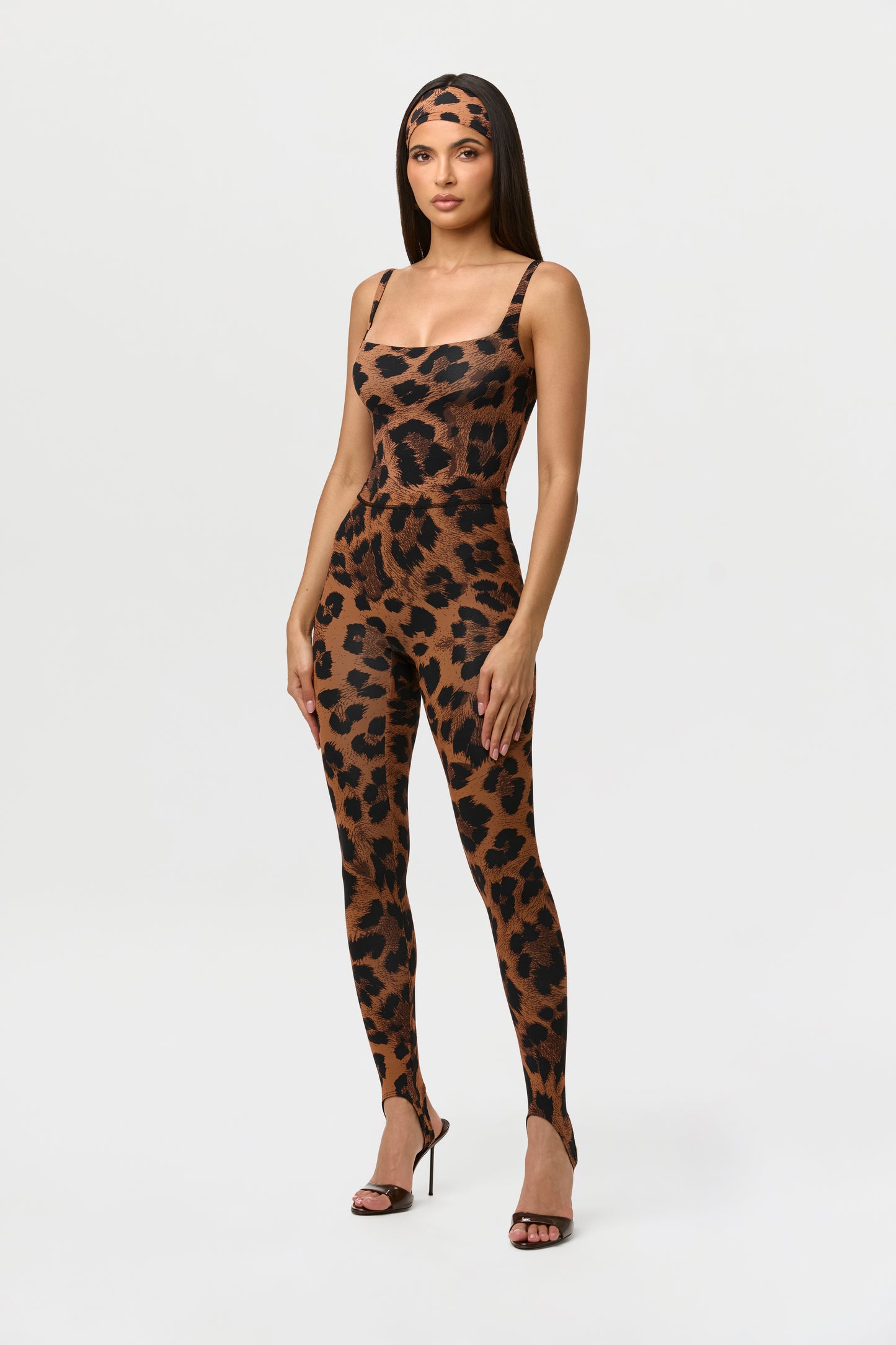 Naked Print Scoop Tank Bodysuit