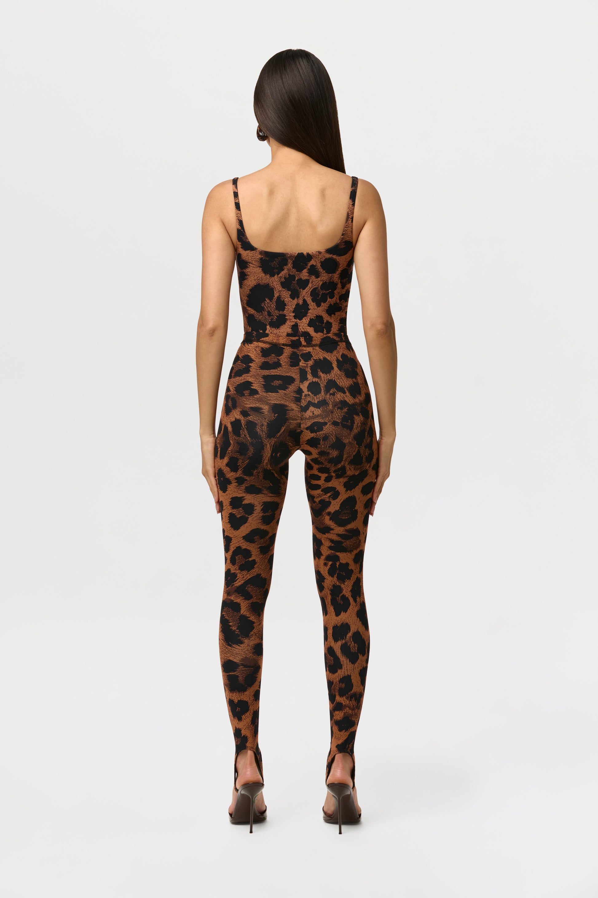 Naked Print Scoop Tank Bodysuit