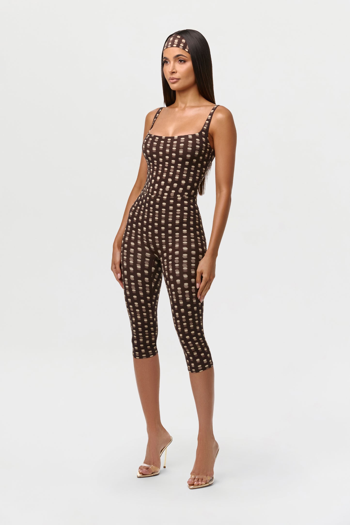 Naked Print Scoop Tank Bodysuit