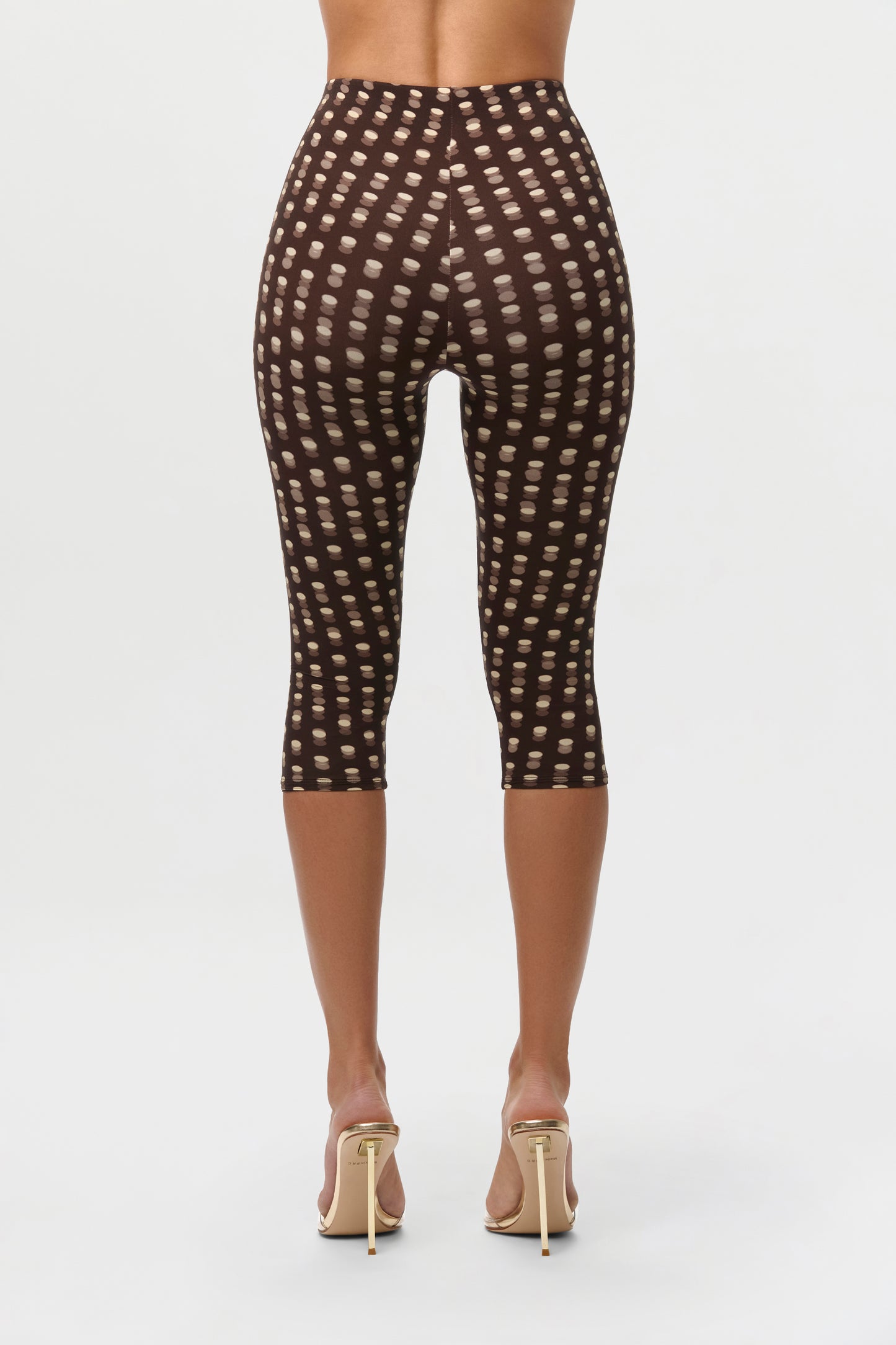 Polka Dot Illusion Naked Print Capri Legging