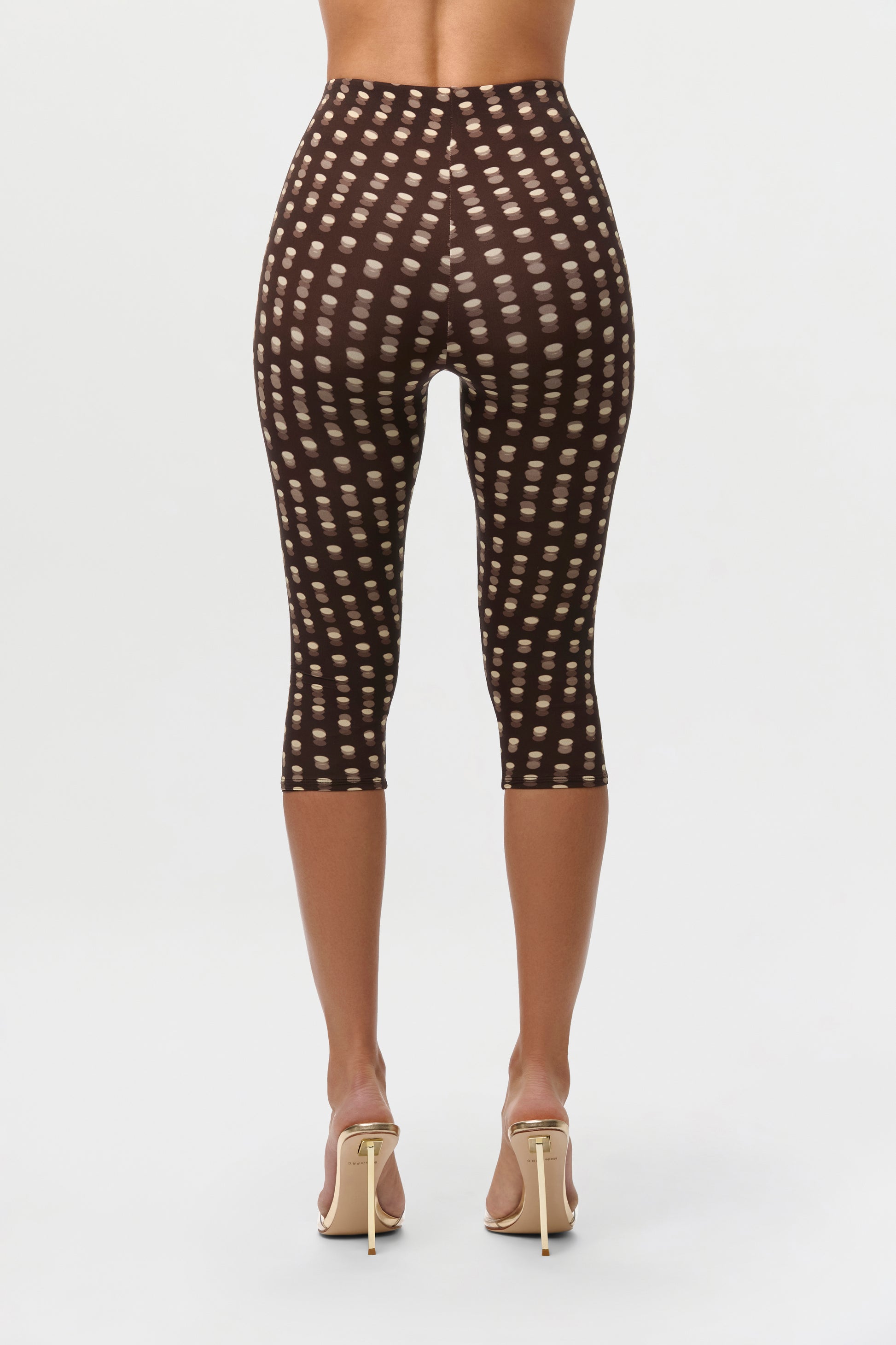 Polka Dot Illusion Naked Print Capri Legging