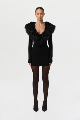 Butter Bodysuit w/Feather