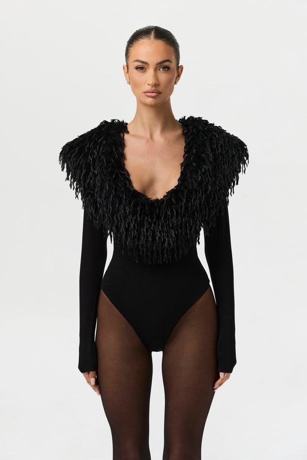 Butter Feather V-Neck Bodysuit
