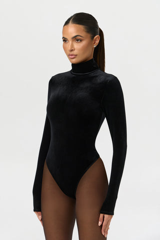 Velvet Turtleneck Bodysuit