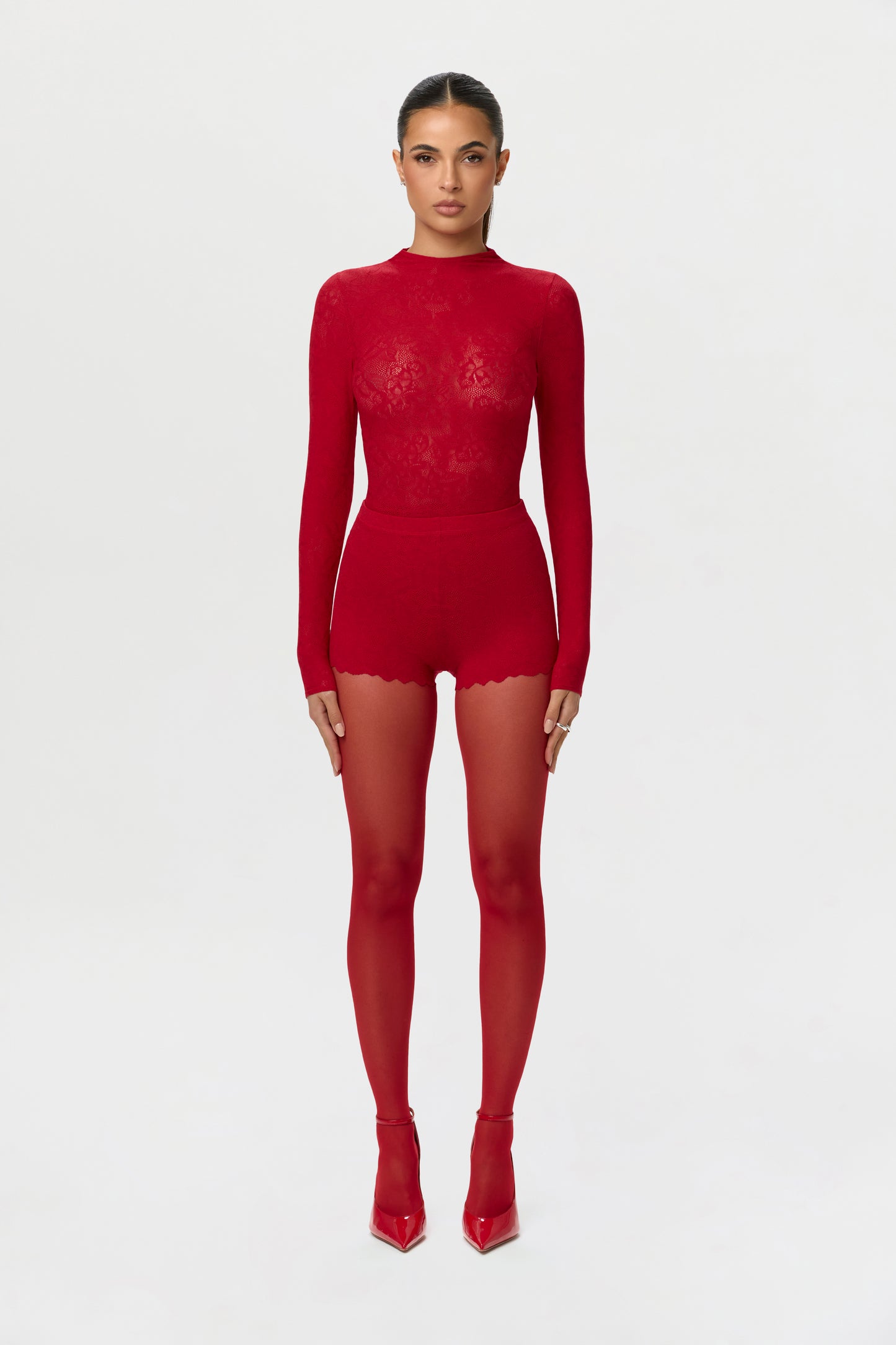 Stretch Lace Scallop Shorts