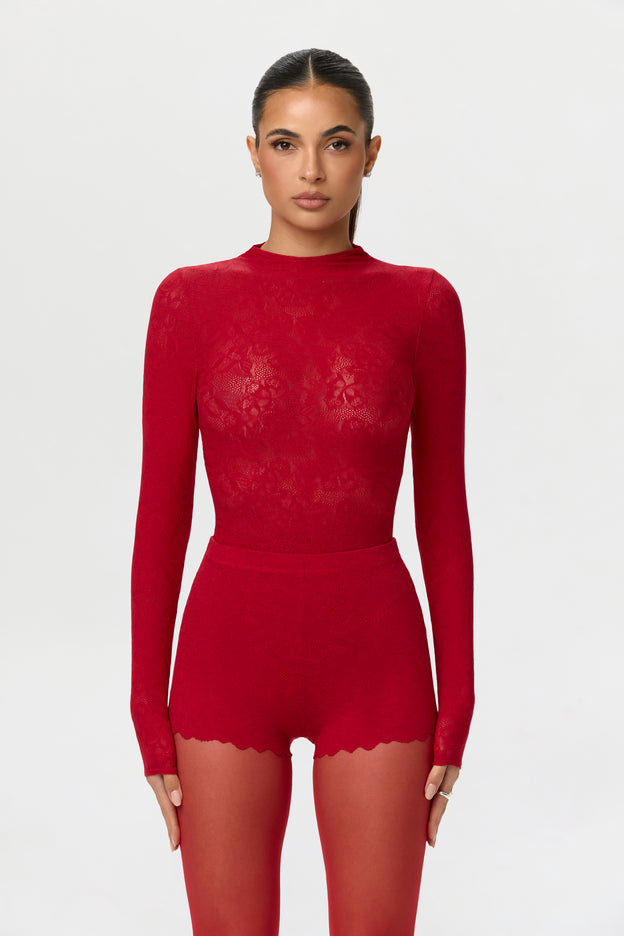 Stretch Lace Scallop Shorts