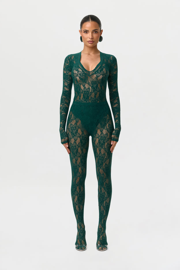 Stretch Lace Closed Toe Legging
