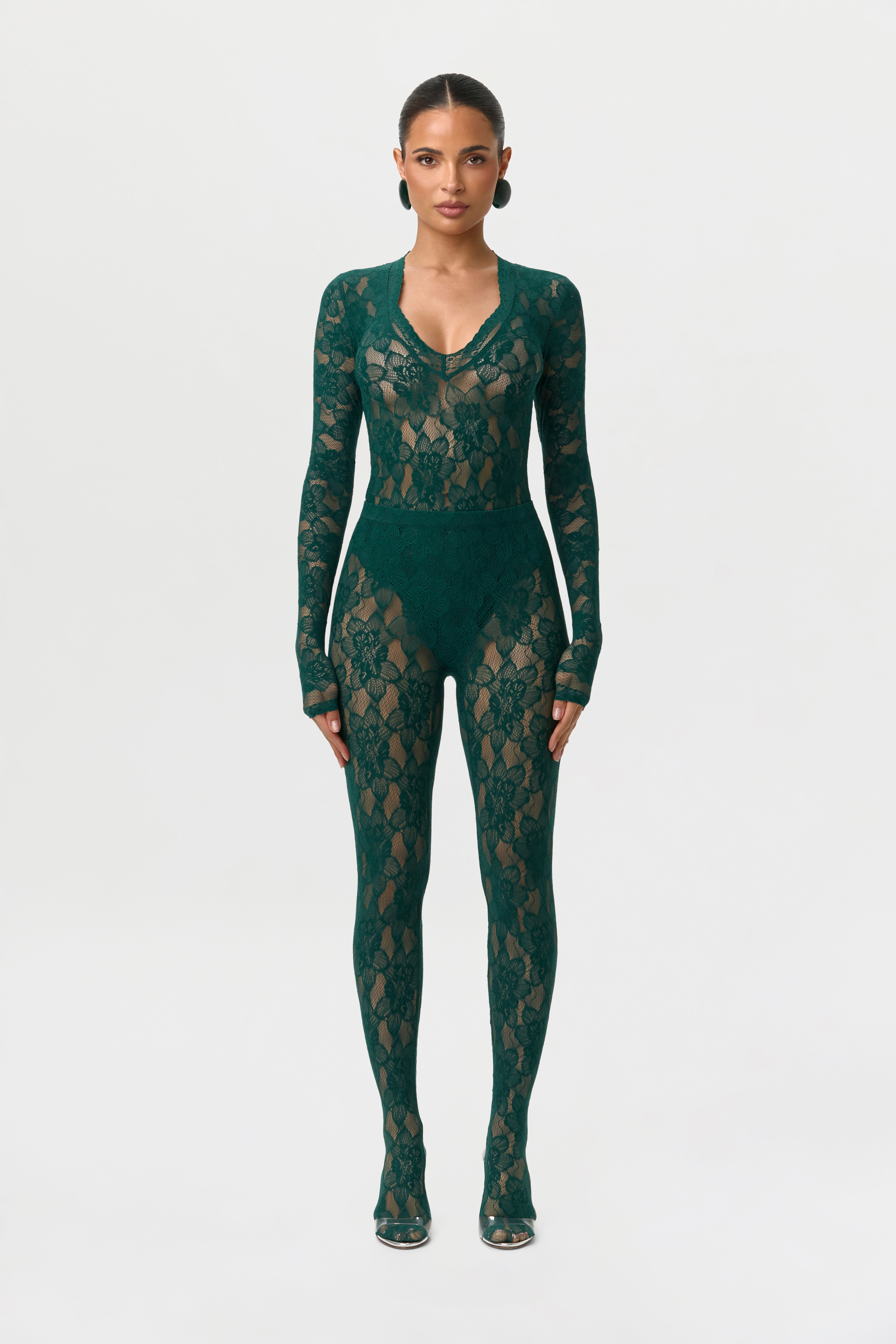 Stretch Lace Closed Toe Legging