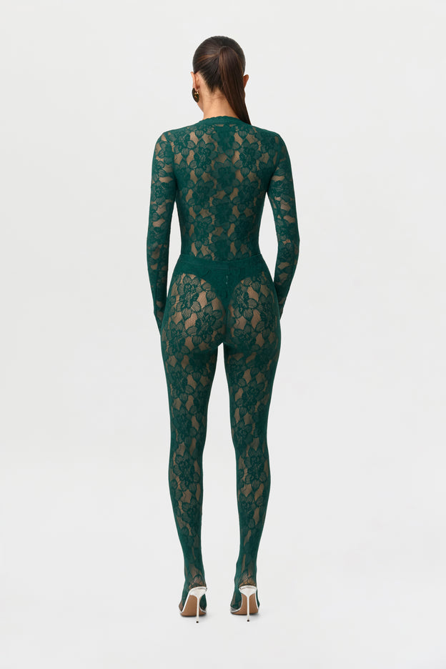 Stretch Lace Closed Toe Legging Petite