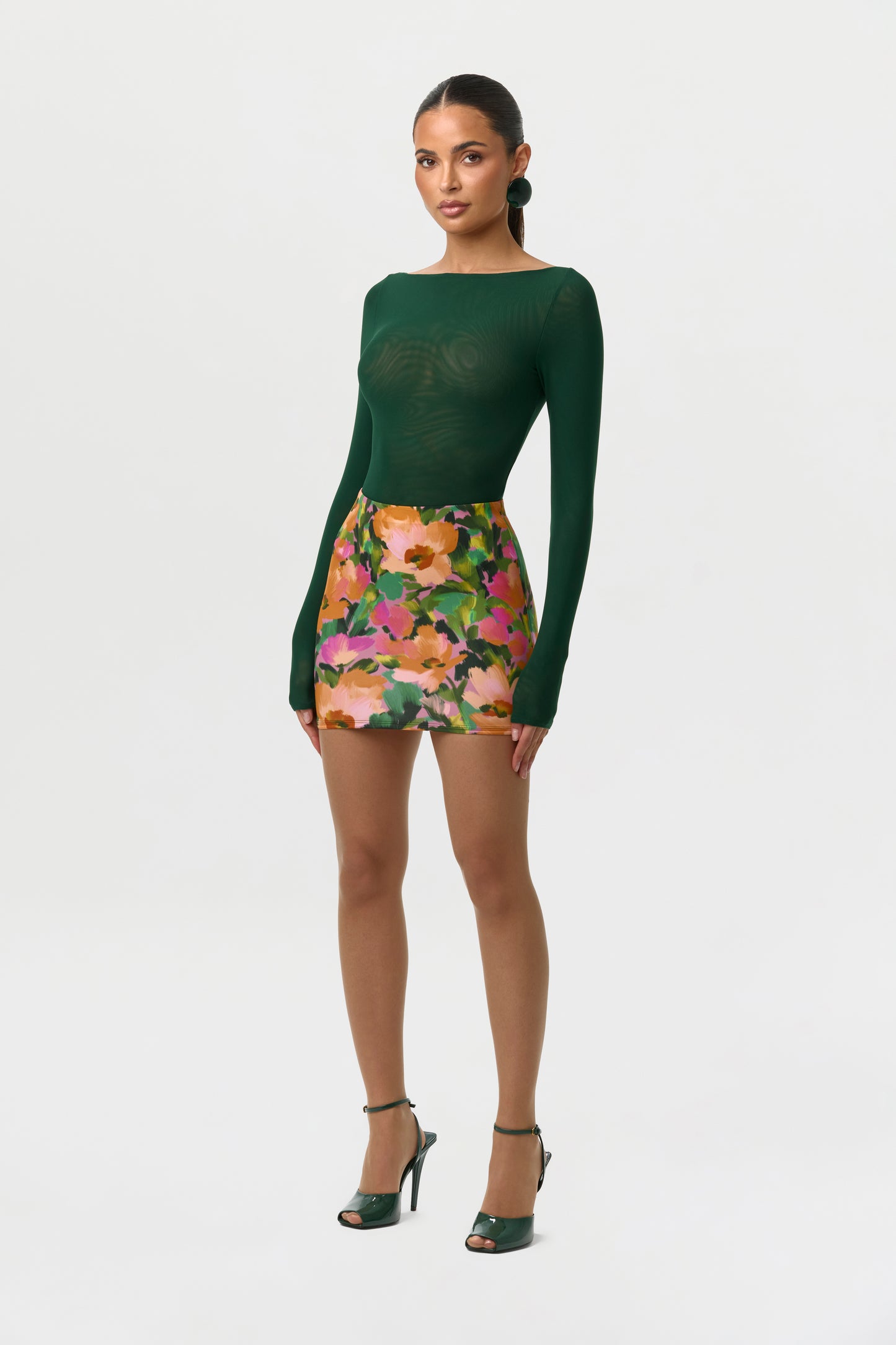 Naked Print Mini Skirt