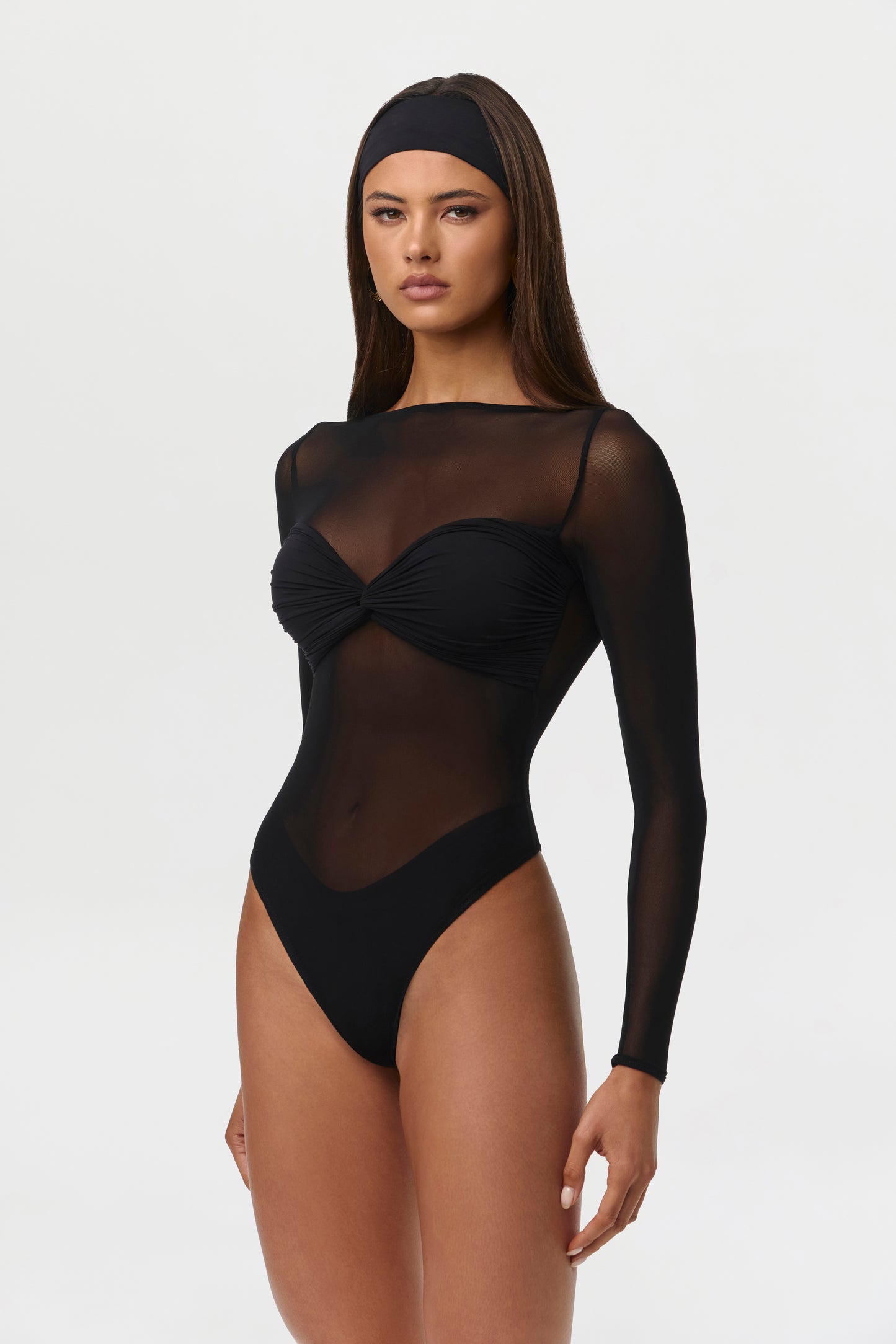 Naked Mesh Boatneck Bodysuit