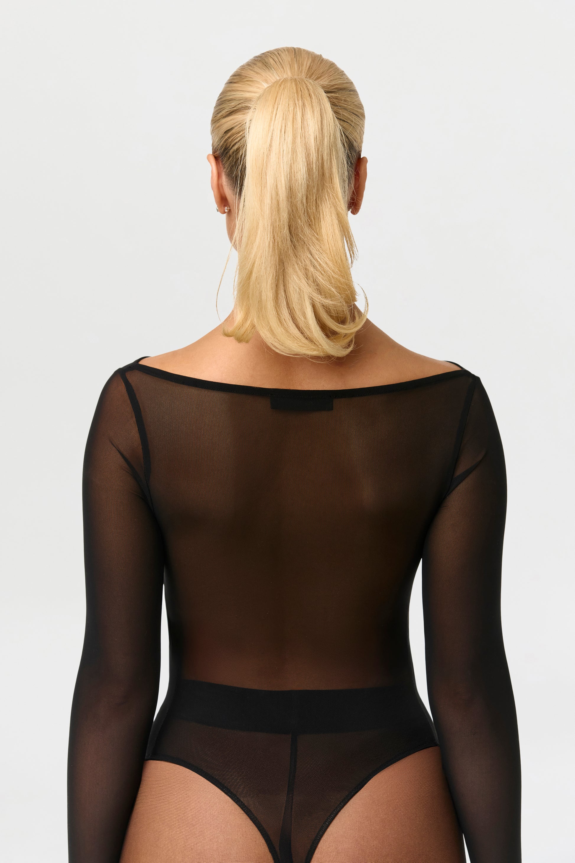 Naked Mesh Boatneck Bodysuit
