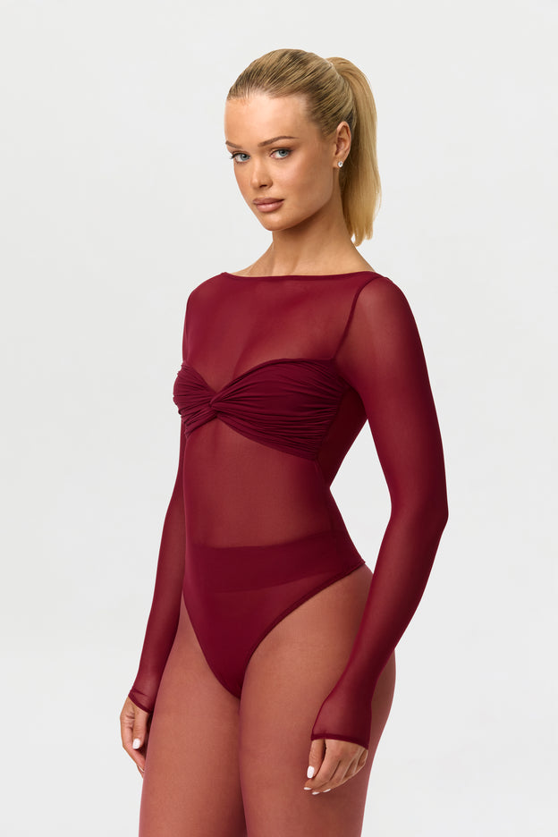 Naked Mesh Contrast Bodysuit