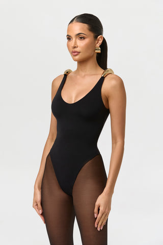 Naked Gold Shoulder Tank Bodysuit