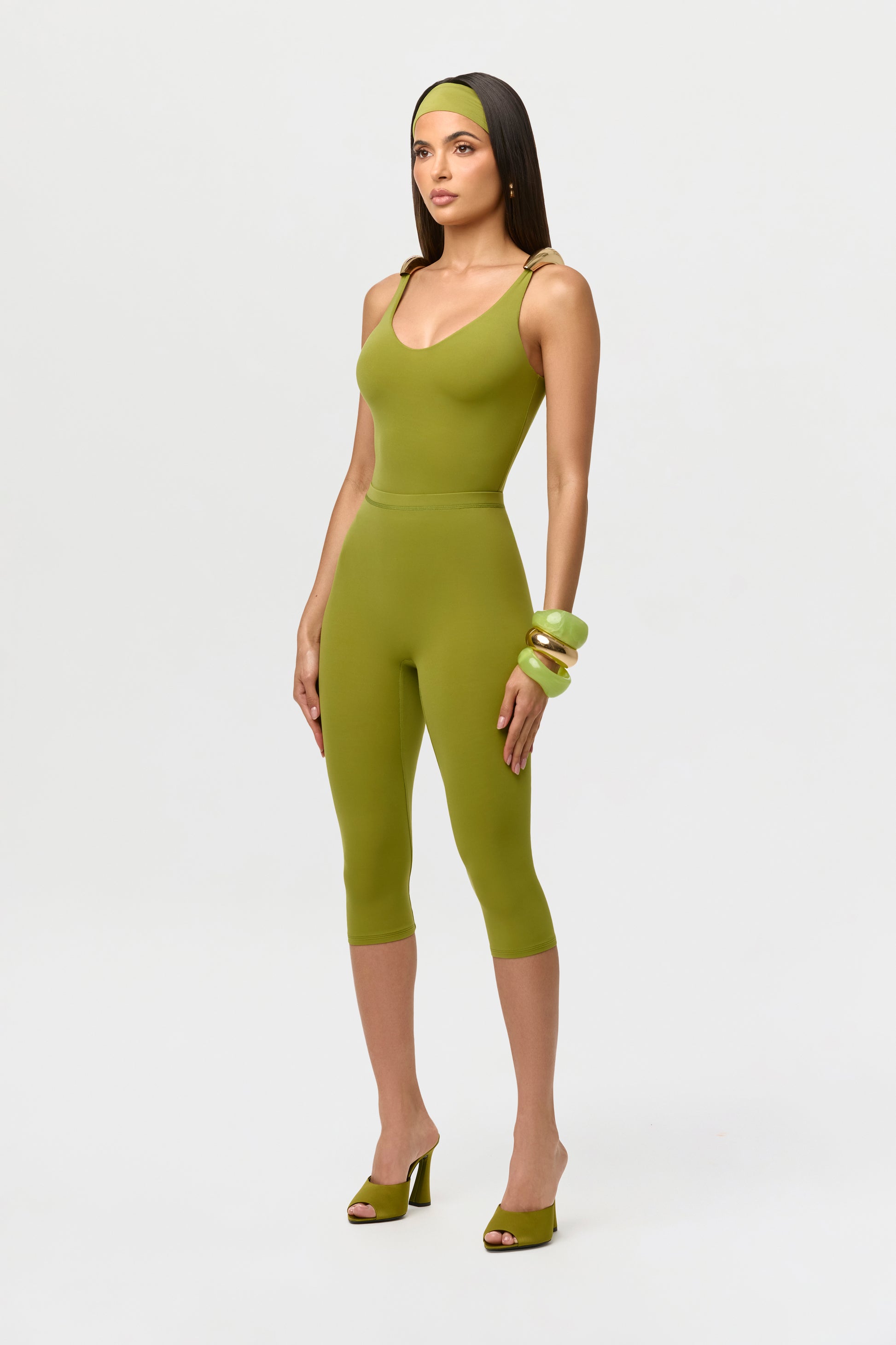 Naked Gold Shoulder Tank Bodysuit