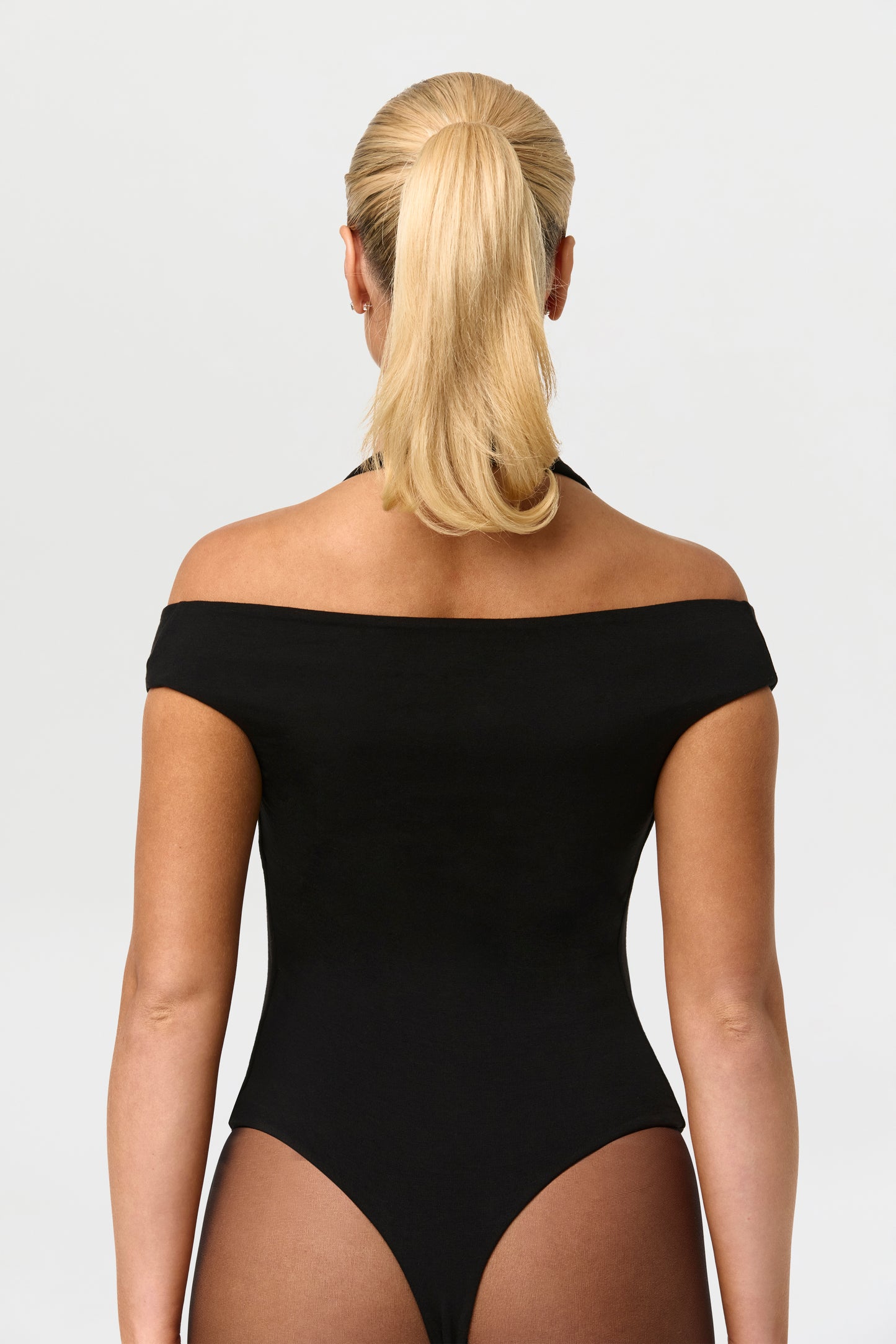 Smooth Off-Shoulder Halter Bodysuit